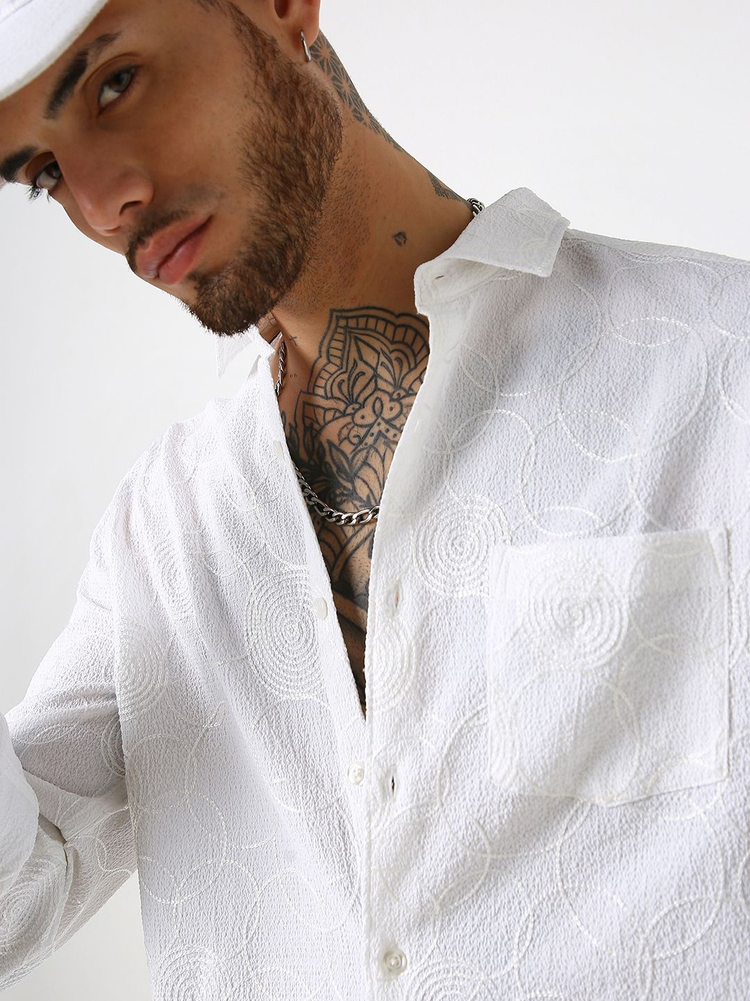 

VASTRADO Classic Slim Fit Self Design Casual Shirt, White