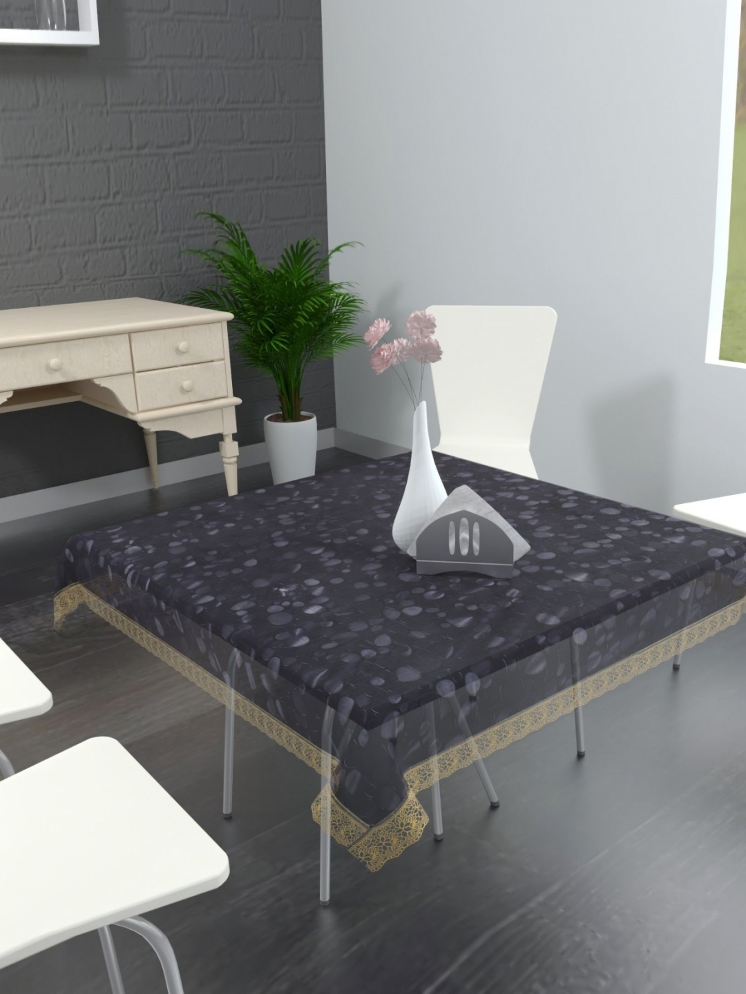 

TANLOOMS Transparent Waterproof 2-Seater Table Cover