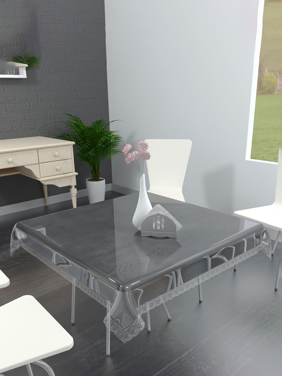 

TANLOOMS Transparent Waterproof 2-Seater Table Cover
