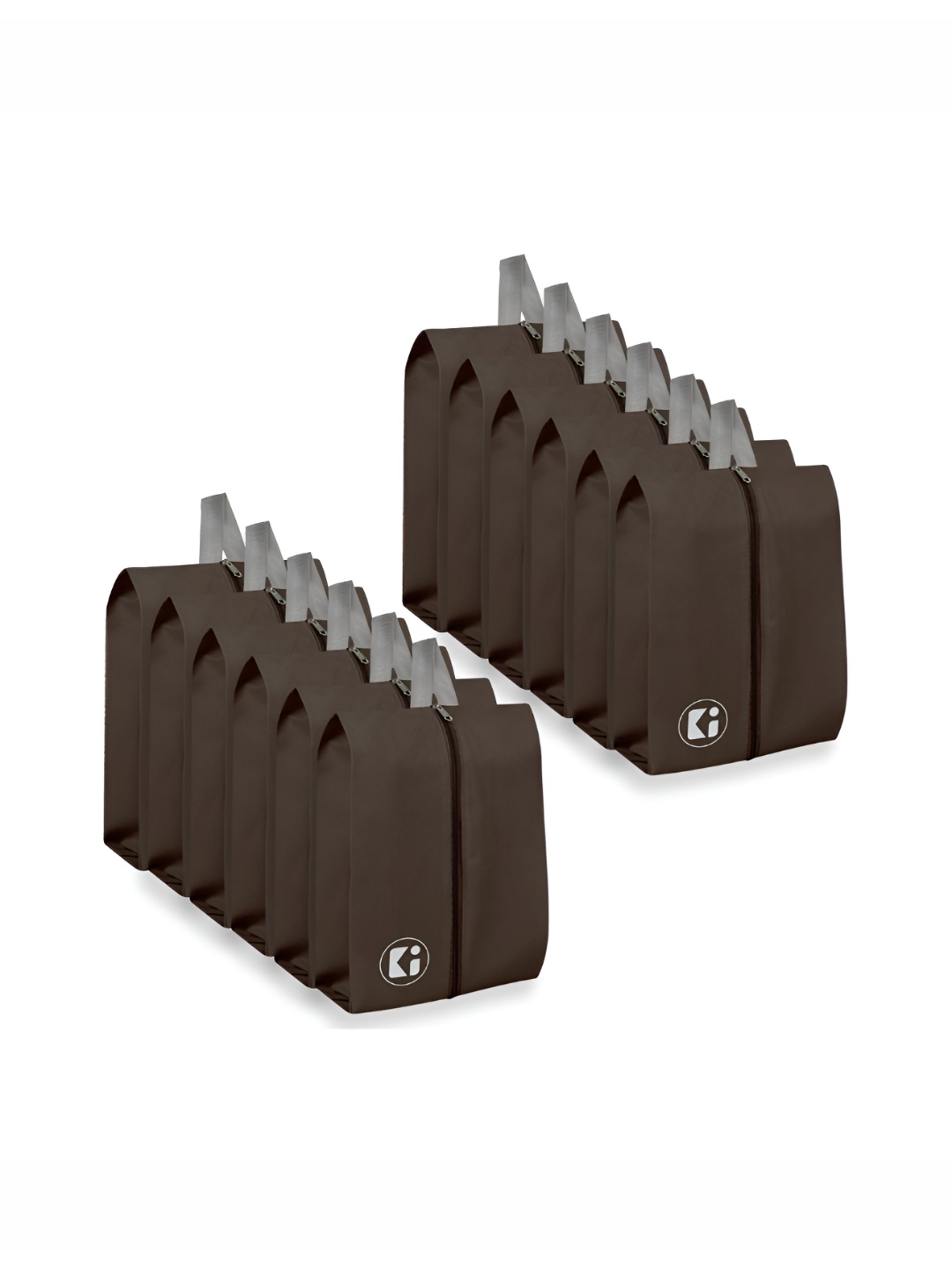 

Kuber Industries Brown 12 Pieces Shoes Organisers