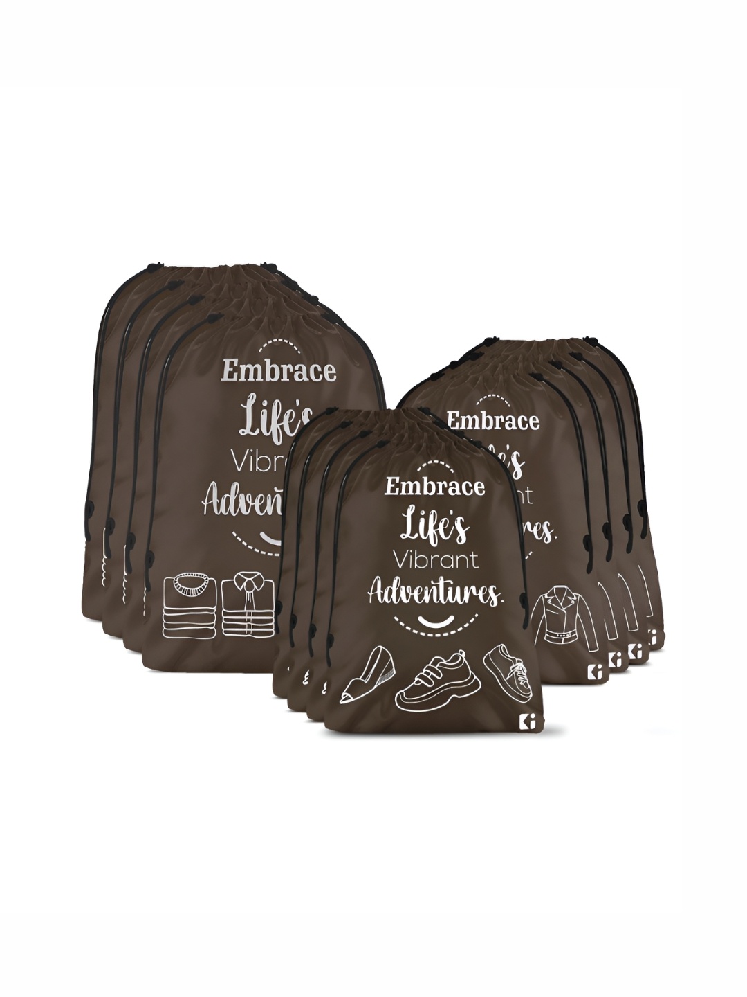 

Kuber Industries Brown 12 Pieces Printed Multi-Utility Organisers