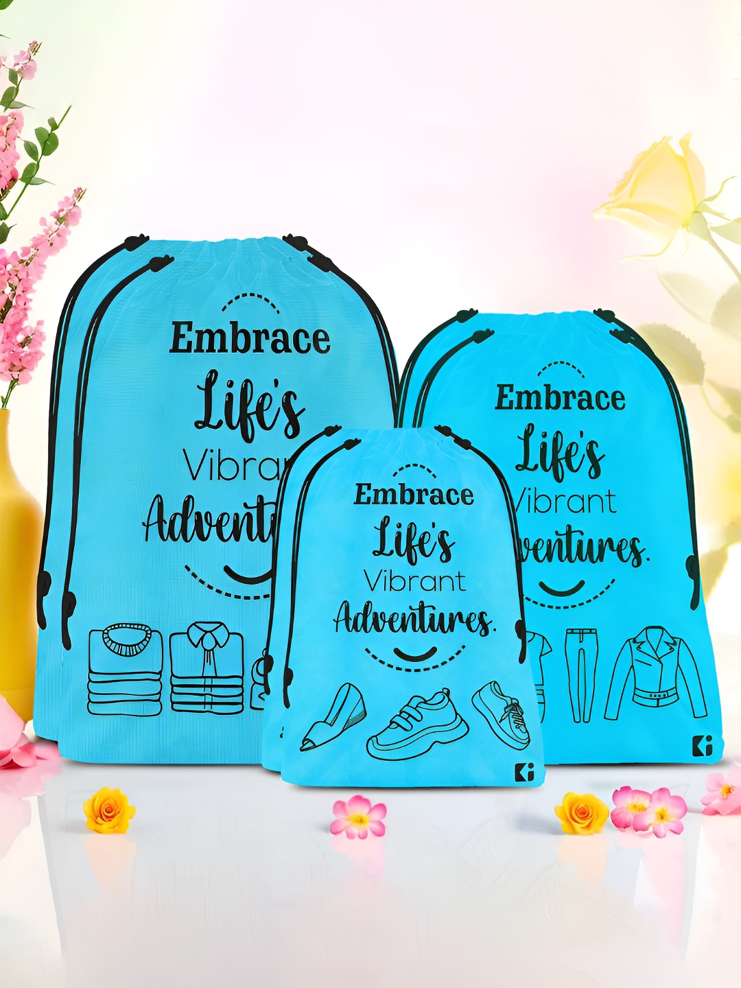 

Kuber Industries Blue 6 Pieces Printed Multi-Utility Organisers