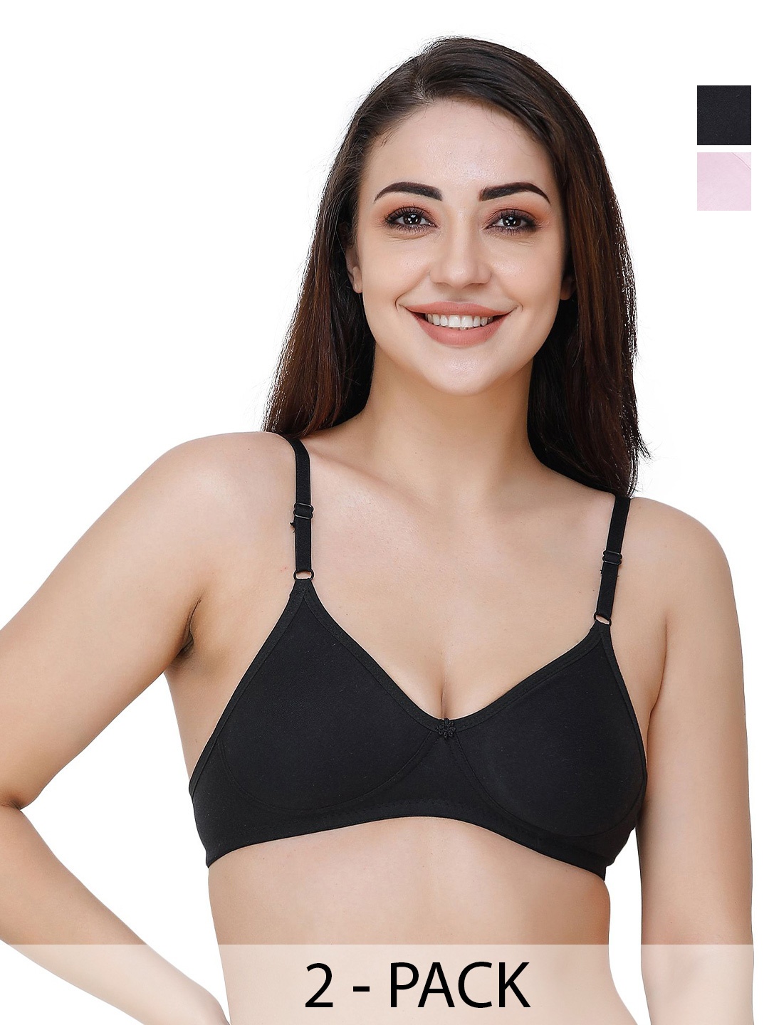 

Docare Pack Of 2 Full Coverage All Day Comfort T-Shirt Bra, Black
