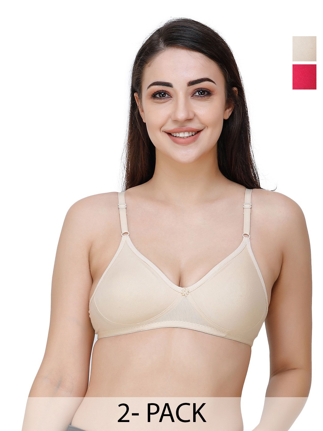 

Docare Pack Of 2 Full Coverage All Day Comfort T-Shirt Bra, Pink
