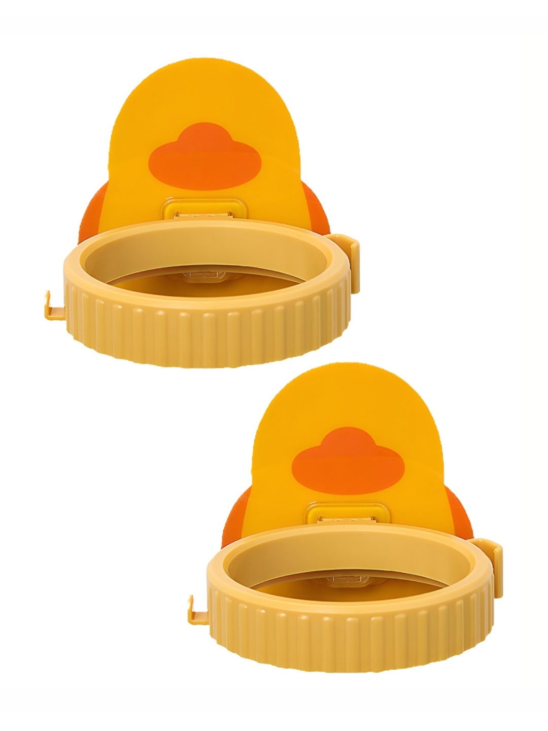 

P-Plus International Yellow & Orange 2 Pieces Checked Self Adhesive Hairdryer Holder
