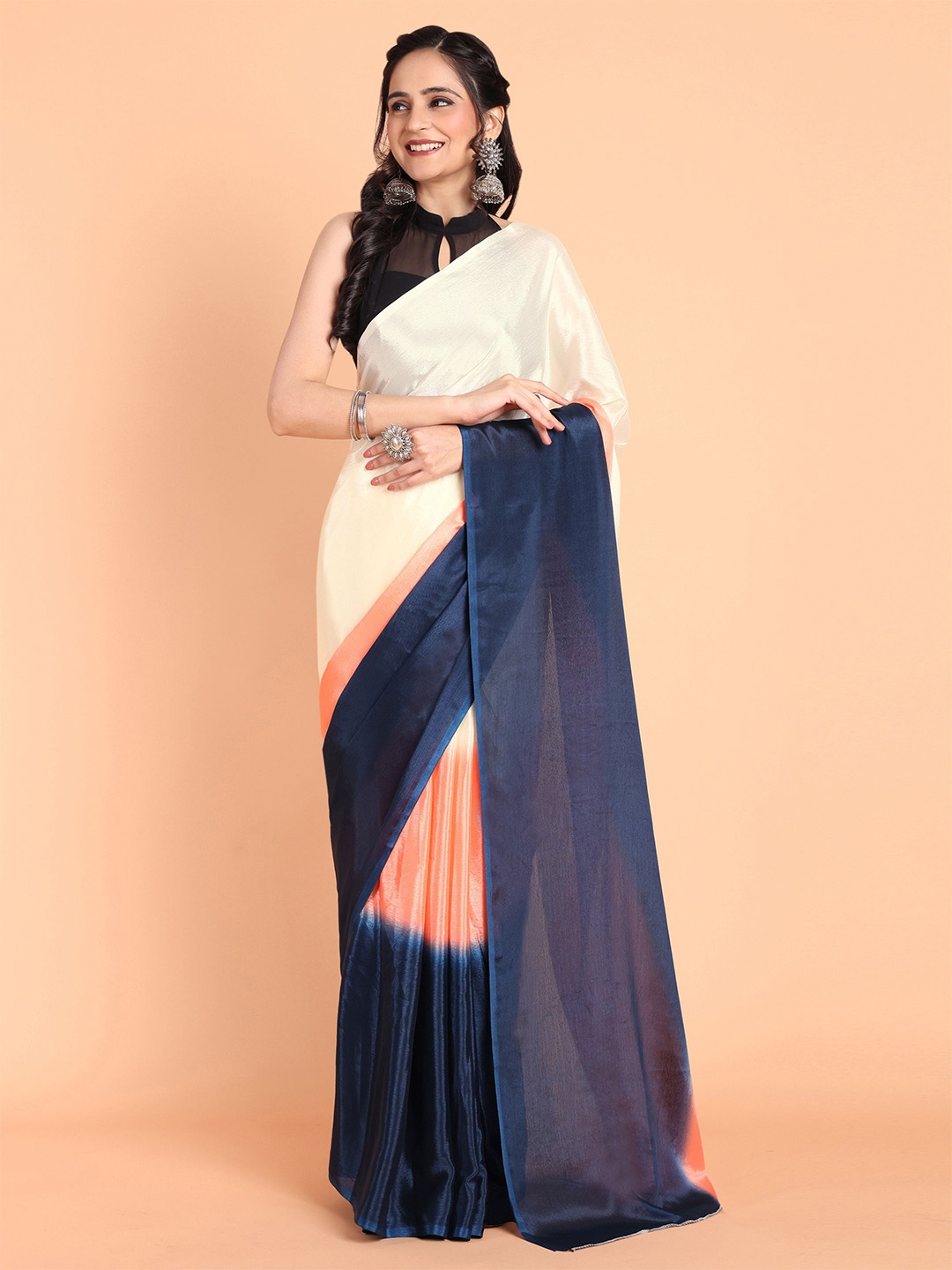 

MAGMINA Ombre Dyed Saree, Blue