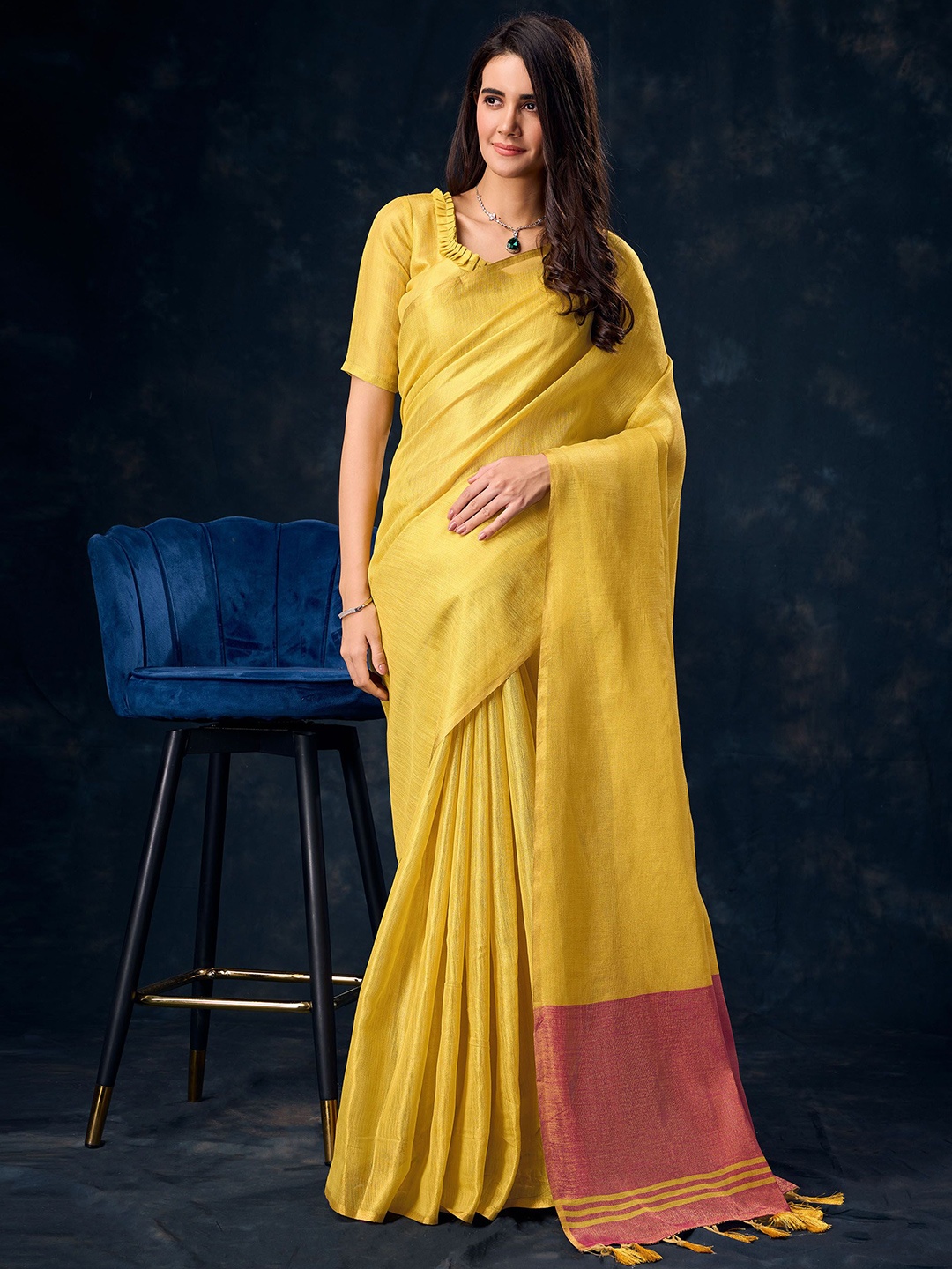

Mitera Tissue Saree, Yellow