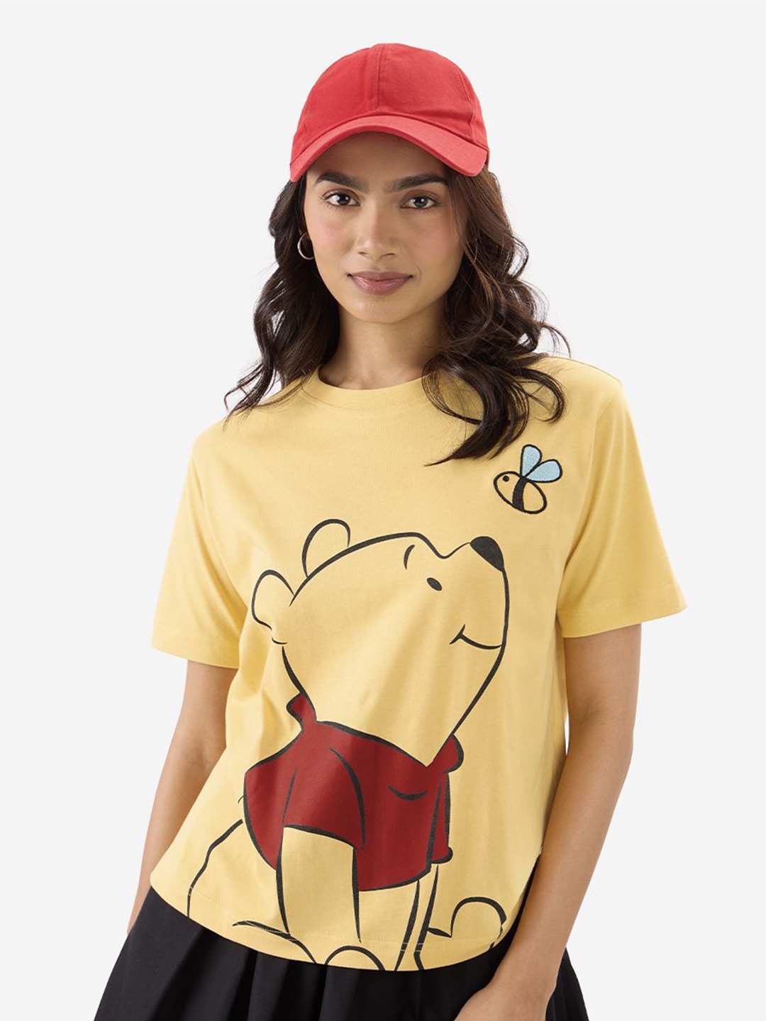 

The Souled Store Women Winnie The Pooh Graphic Printed T-shirt, Yellow