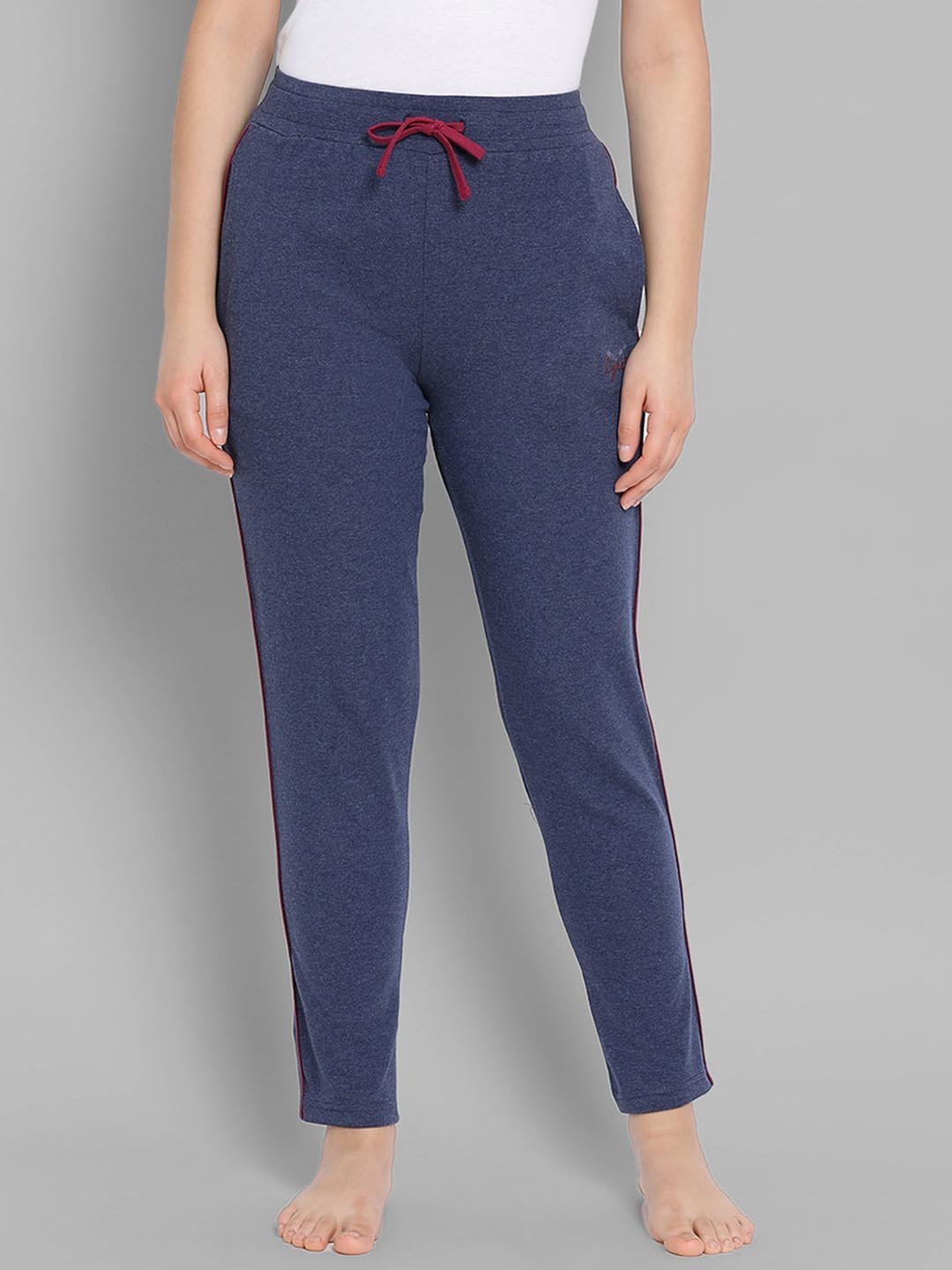 

LYRA Women Mid-Rise Cotton Lounge Pants, Blue
