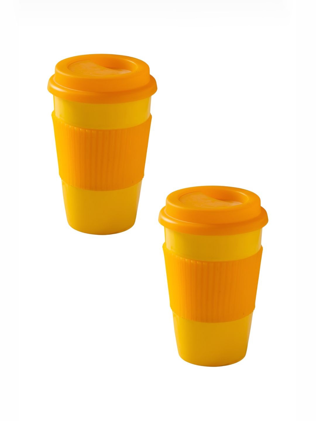 

CLAY CRAFT Yellow 2 Pieces Ceramic Glossy Mugs 400 ml Each