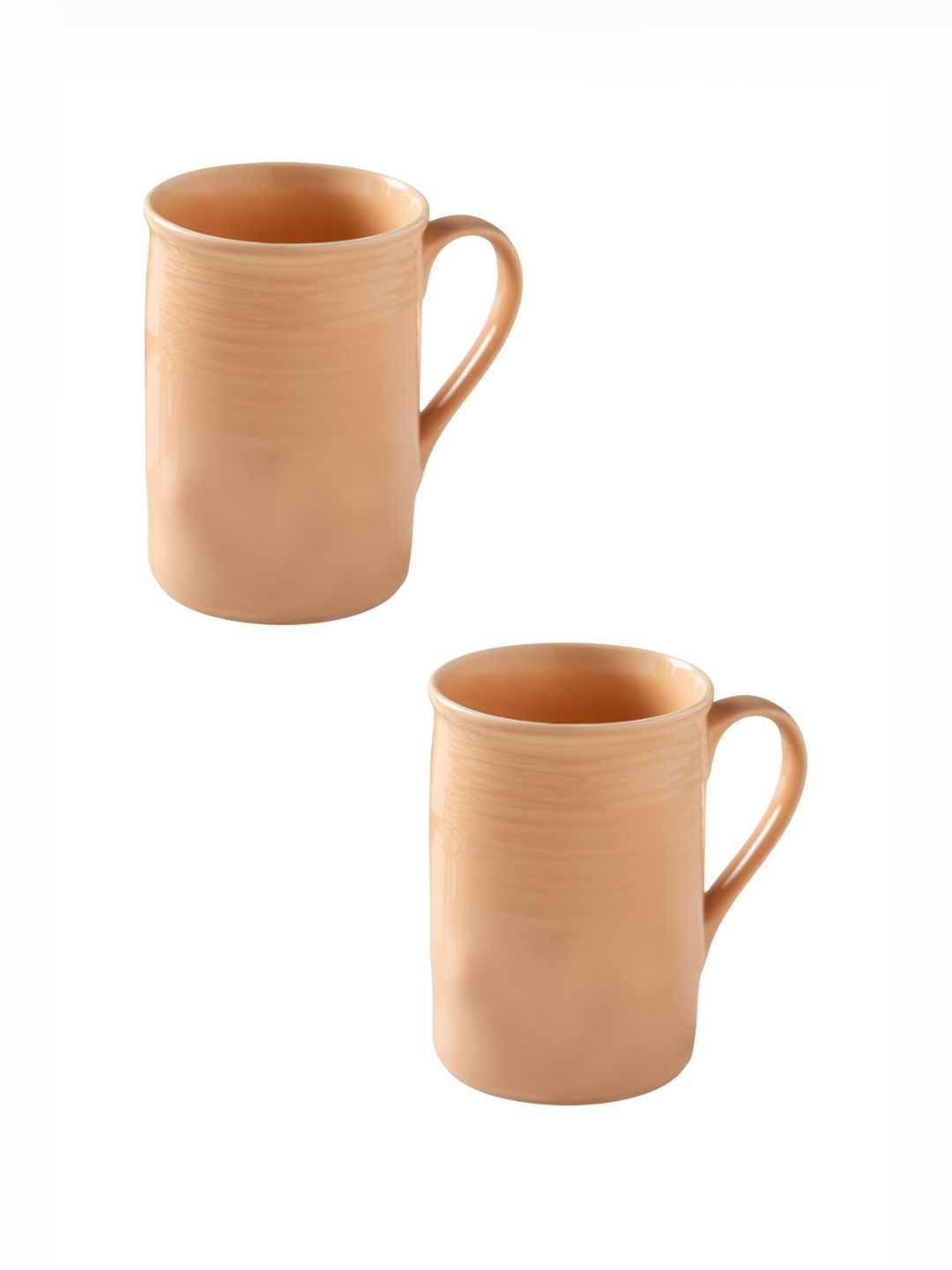 

CLAY CRAFT Orange 2 Pieces Printed Ceramic Glossy Mugs 340 ml Each