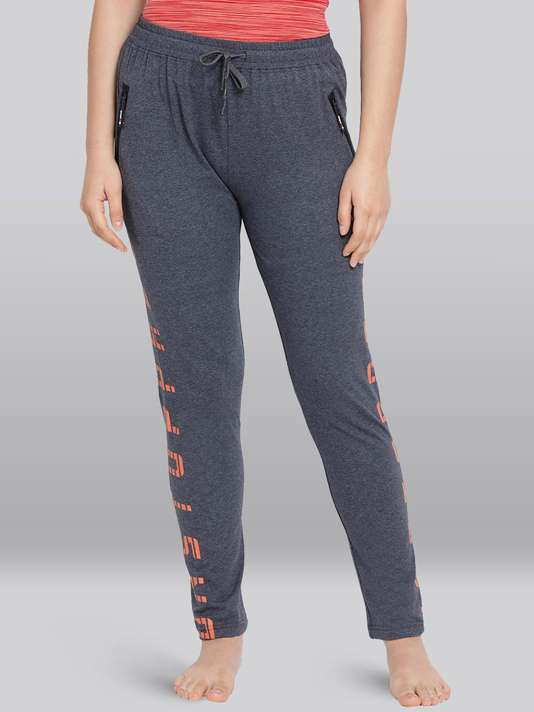 

LYRA Women Mid-Rise Cotton Lounge Pants, Charcoal