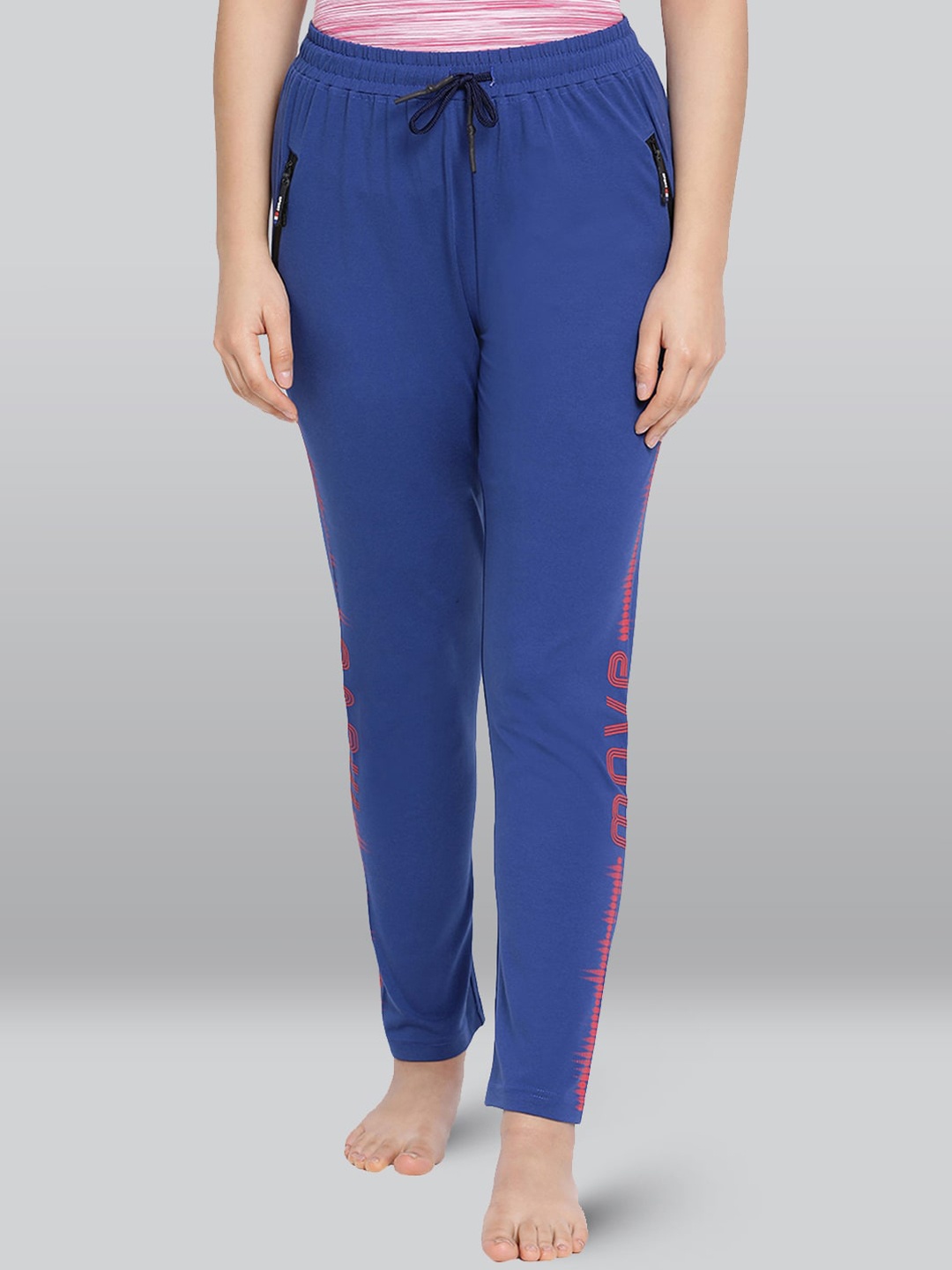 

LYRA Women Mid-Rise Anti Odour Cotton Track Pant, Blue