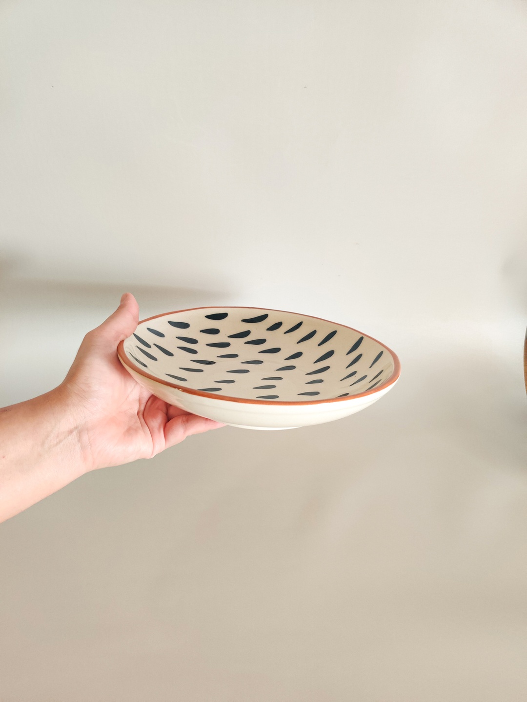 

One Posh Home Off white and Black Printed Handmade Ceramic Serving Bowl