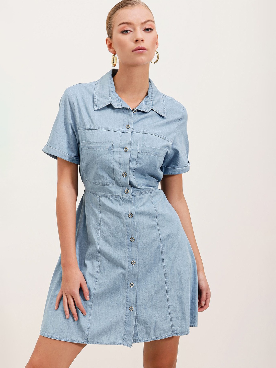 

BIGDART Cotton Shirt Dress, Na