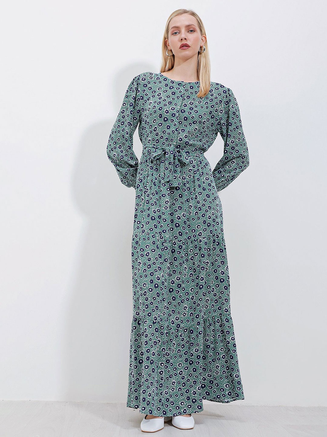 

BIGDART Floral Printed Maxi Dress, Green