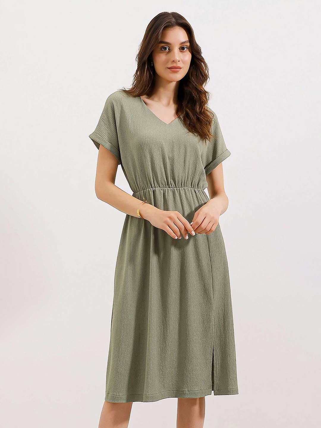 

BIGDART Fit & Flare Dress, Olive