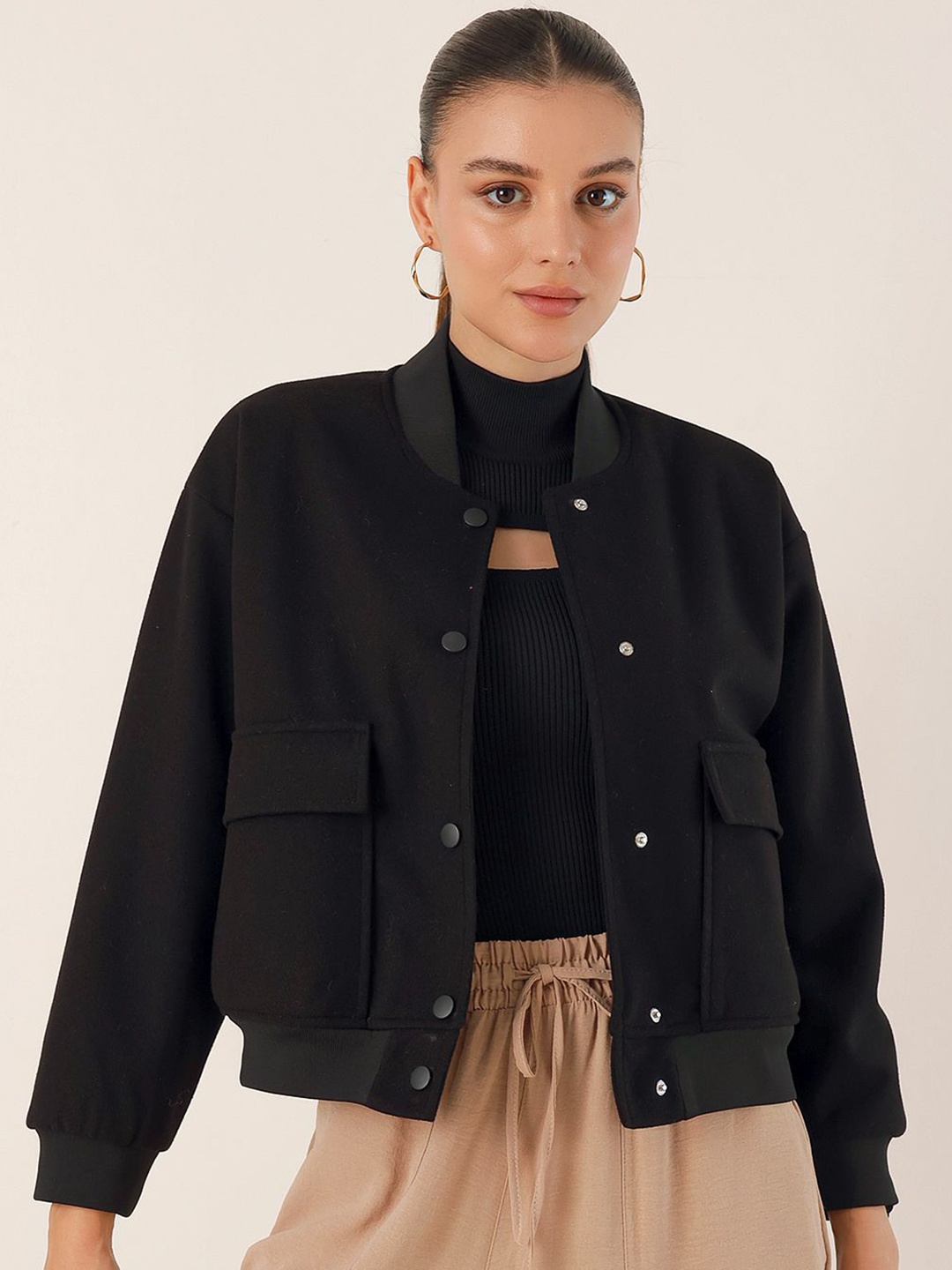 

BIGDART Women Longline Tailored Jacket, Black