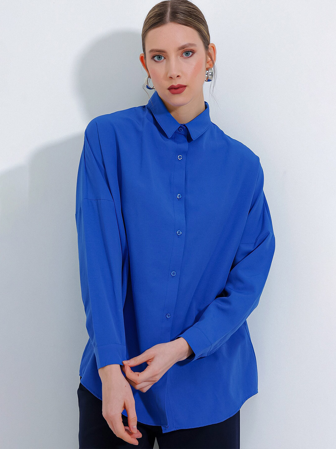 

BIGDART Spread Collar Cotton Casual Shirt, Na