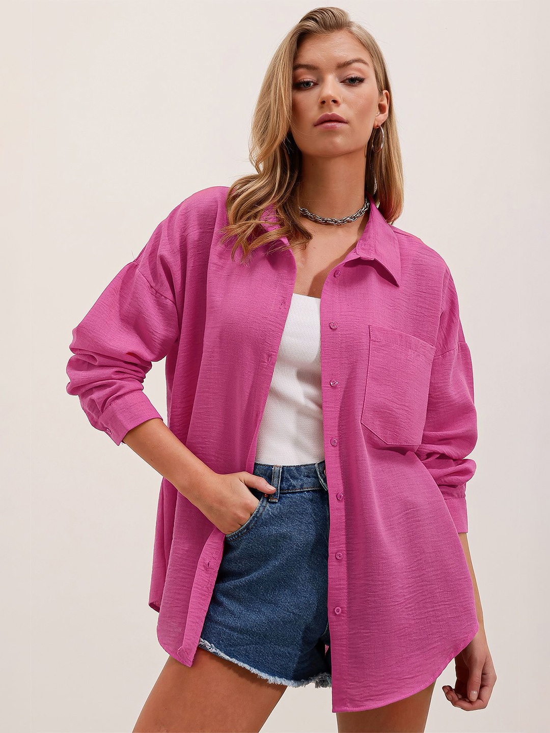 

BIGDART Spread Collar Long Sleeves Casual Shirt, Na