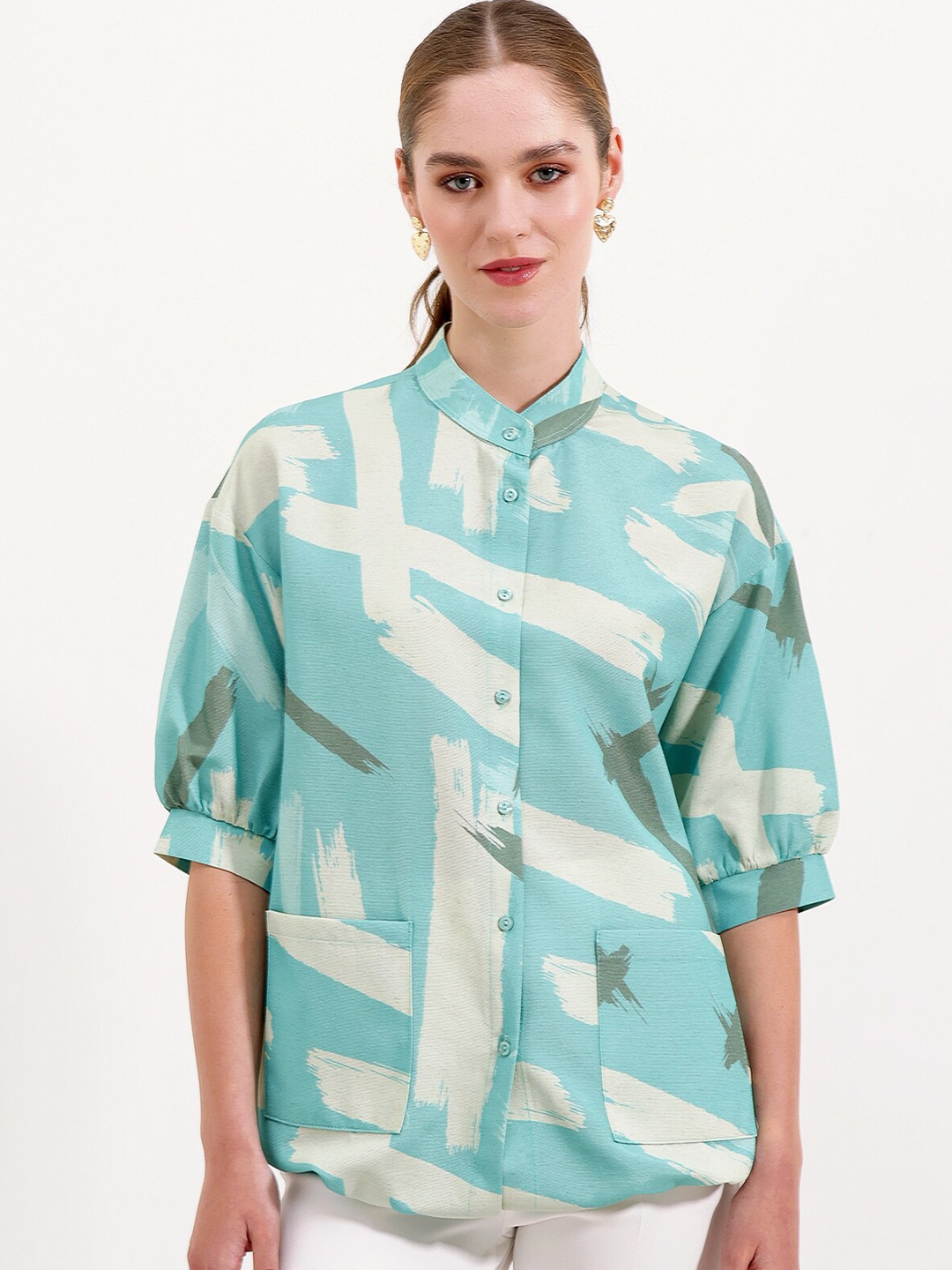 

BIGDART Abstract Printed Casual Shirt, Green