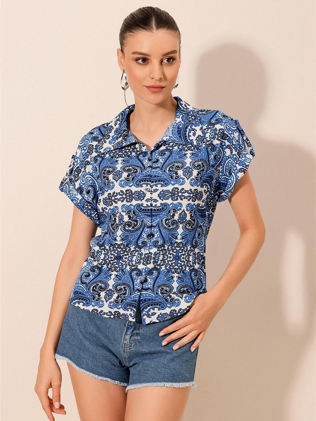 

BIGDART Floral Printed Casual Shirt, Blue