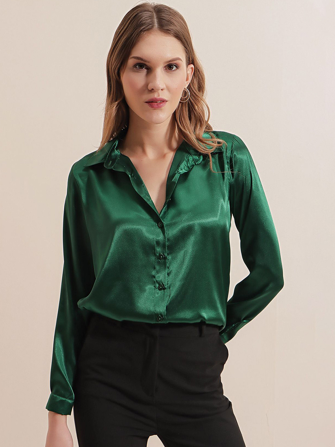 

BIGDART Spread Collar Casual Shirt, Na