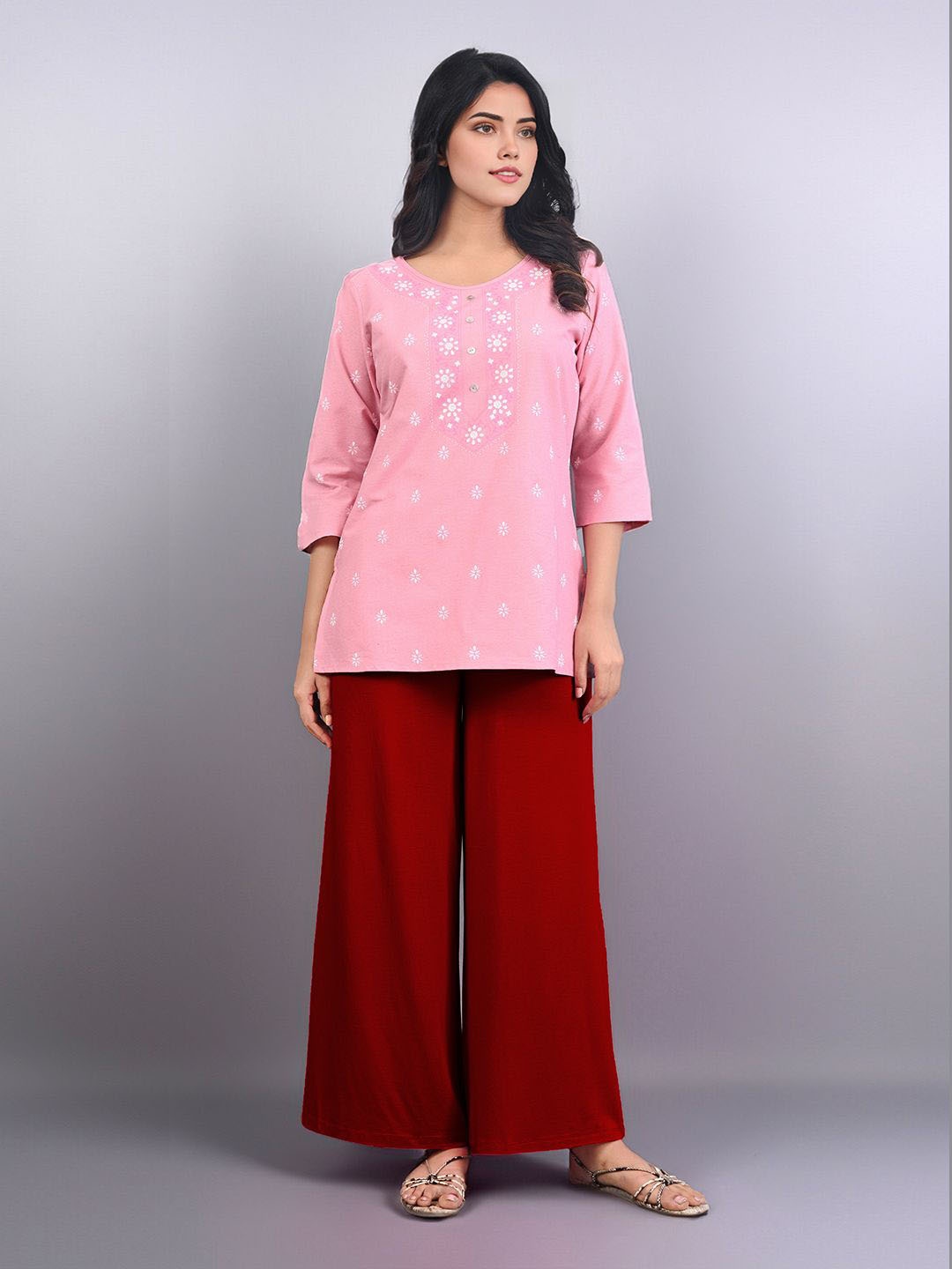 

LYRA Wide Leg Flared Palazzo, Red