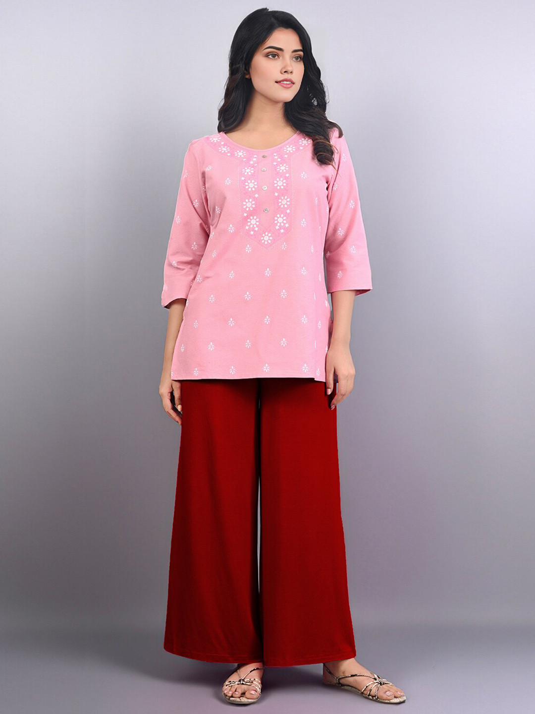 

LYRA Wide Leg Flared Palazzo, Red