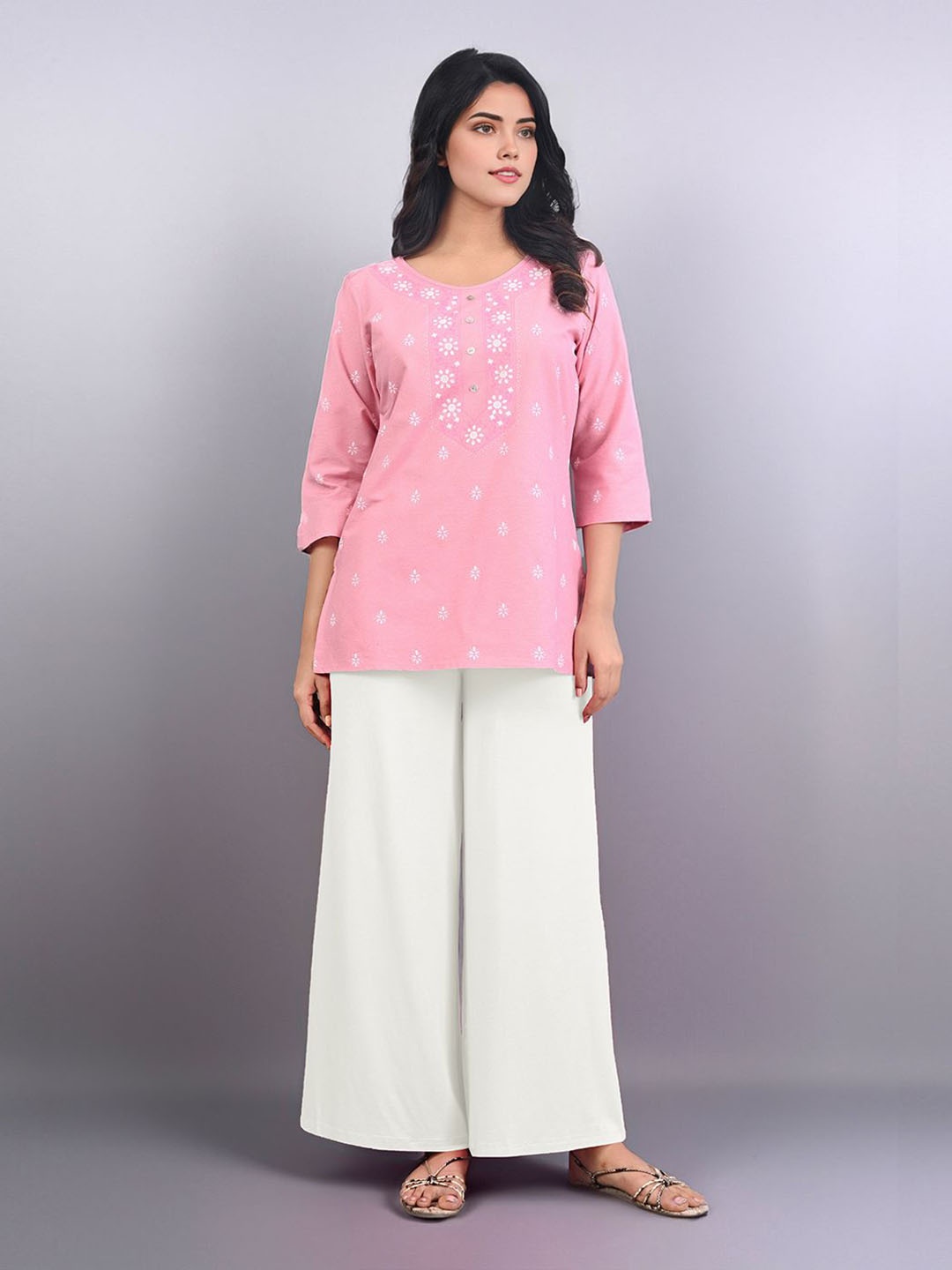 

LYRA Wide Leg Flared Palazzo, White