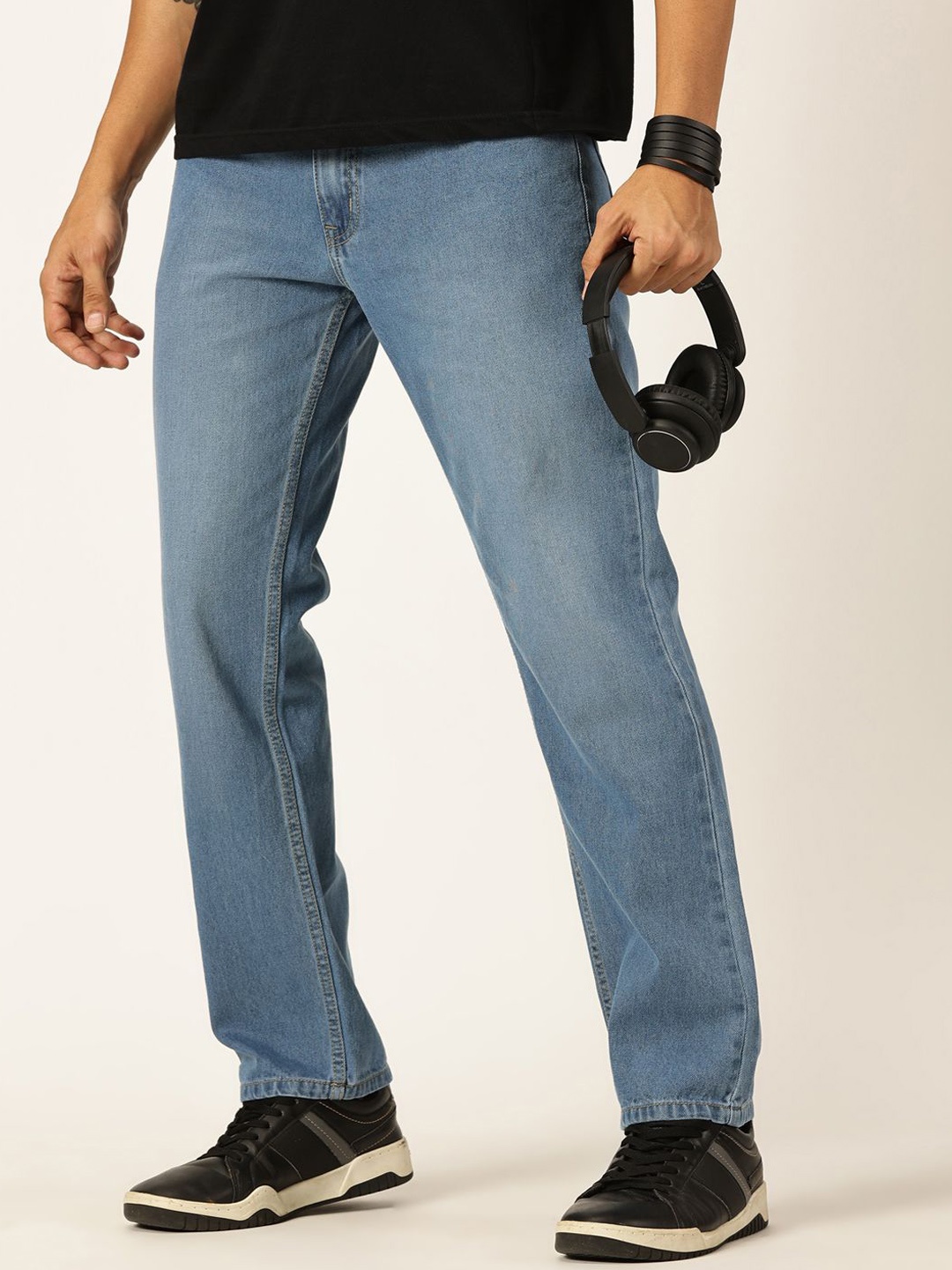 

Mast & Harbour Men Blue Smart Relaxed Fit Clean Look Light Fade Pure Cotton Jeans