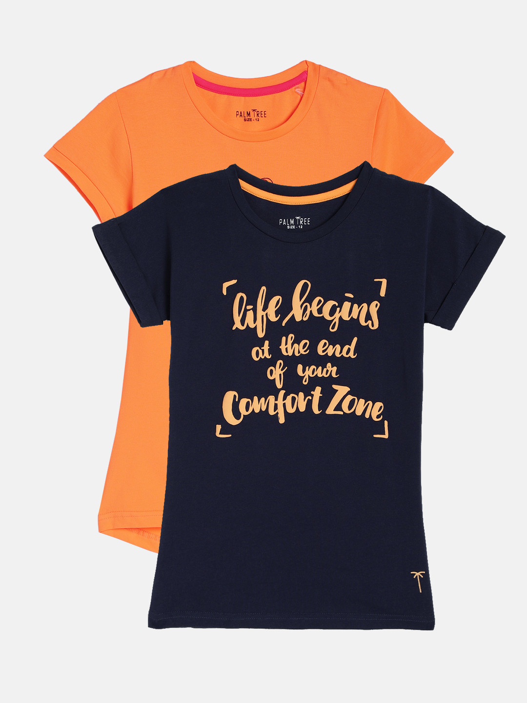 

Palm Tree Girls Pack of 2 Tshirts, Orange