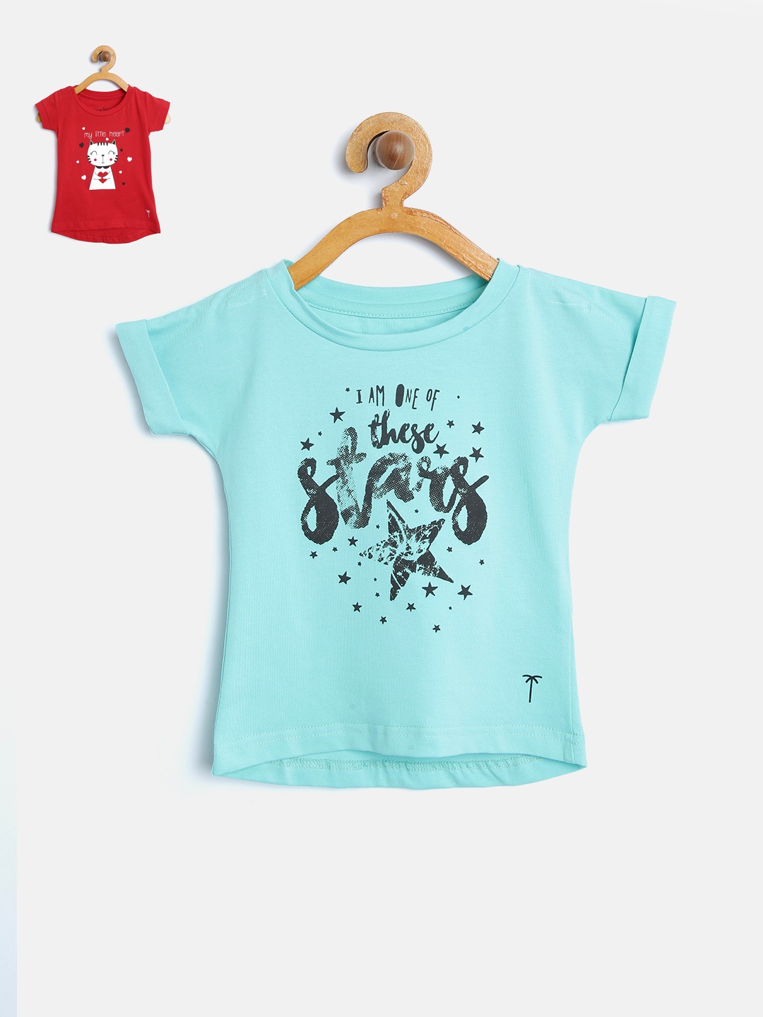 

Palm Tree Girls Pack of 2 Round Neck T-shirts, Na