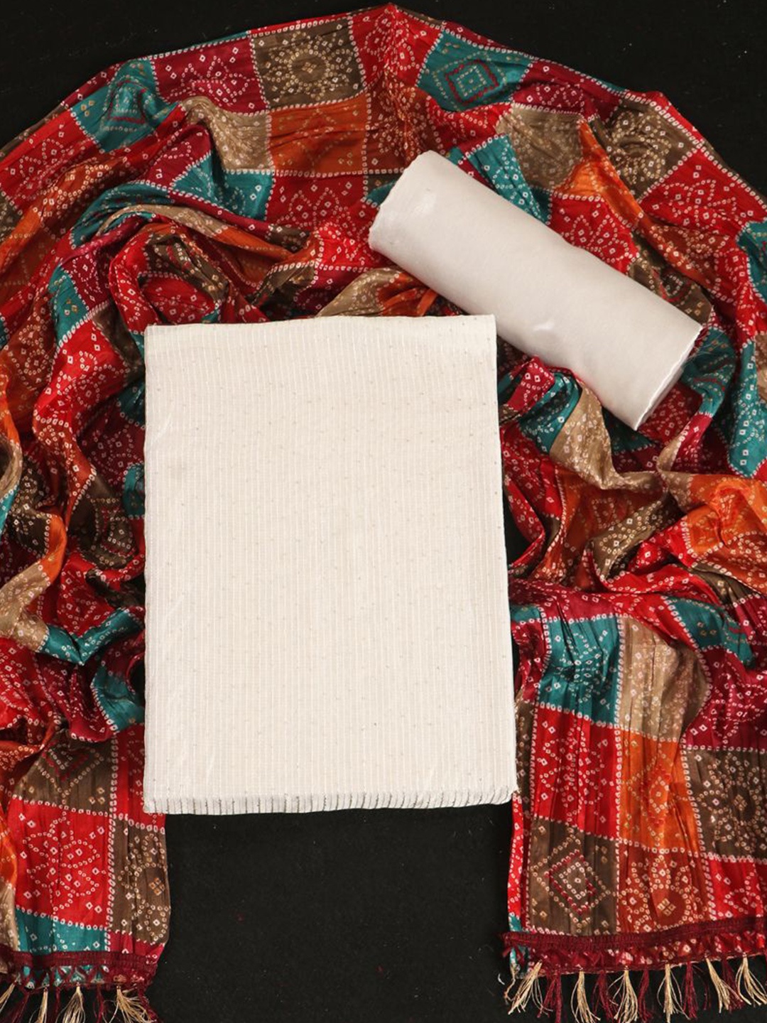 

ASISA Unstitched Dress Material, White
