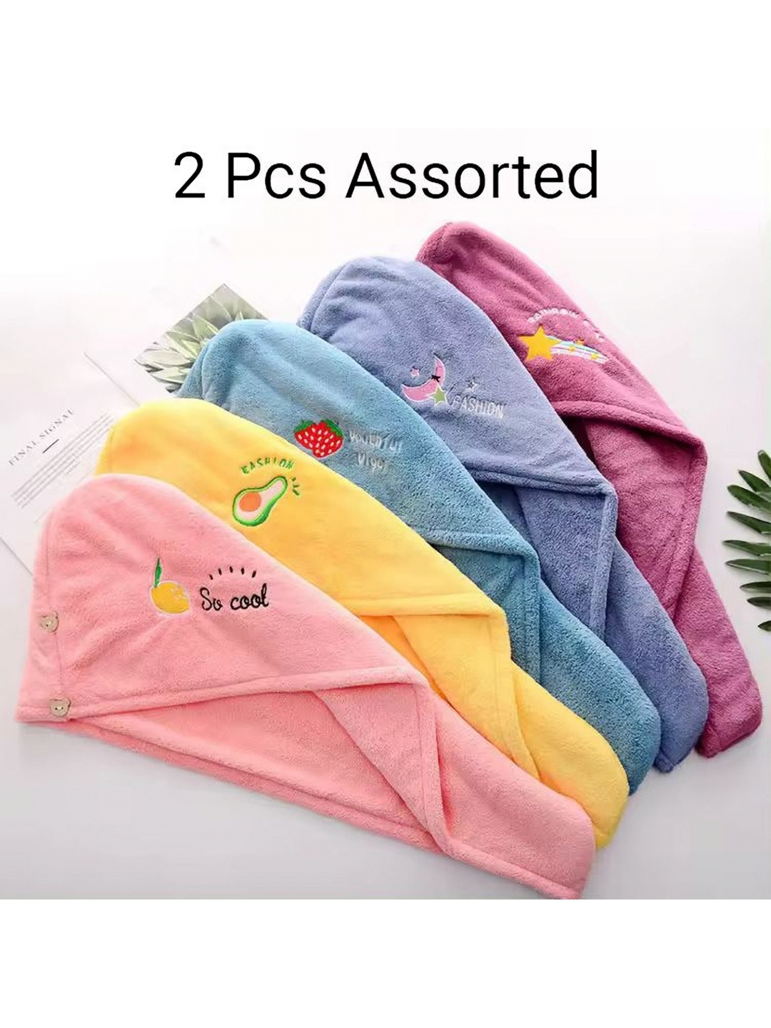 

Adbeni Assorted 2 Pieces Cotton 300 GSM Bath Towels