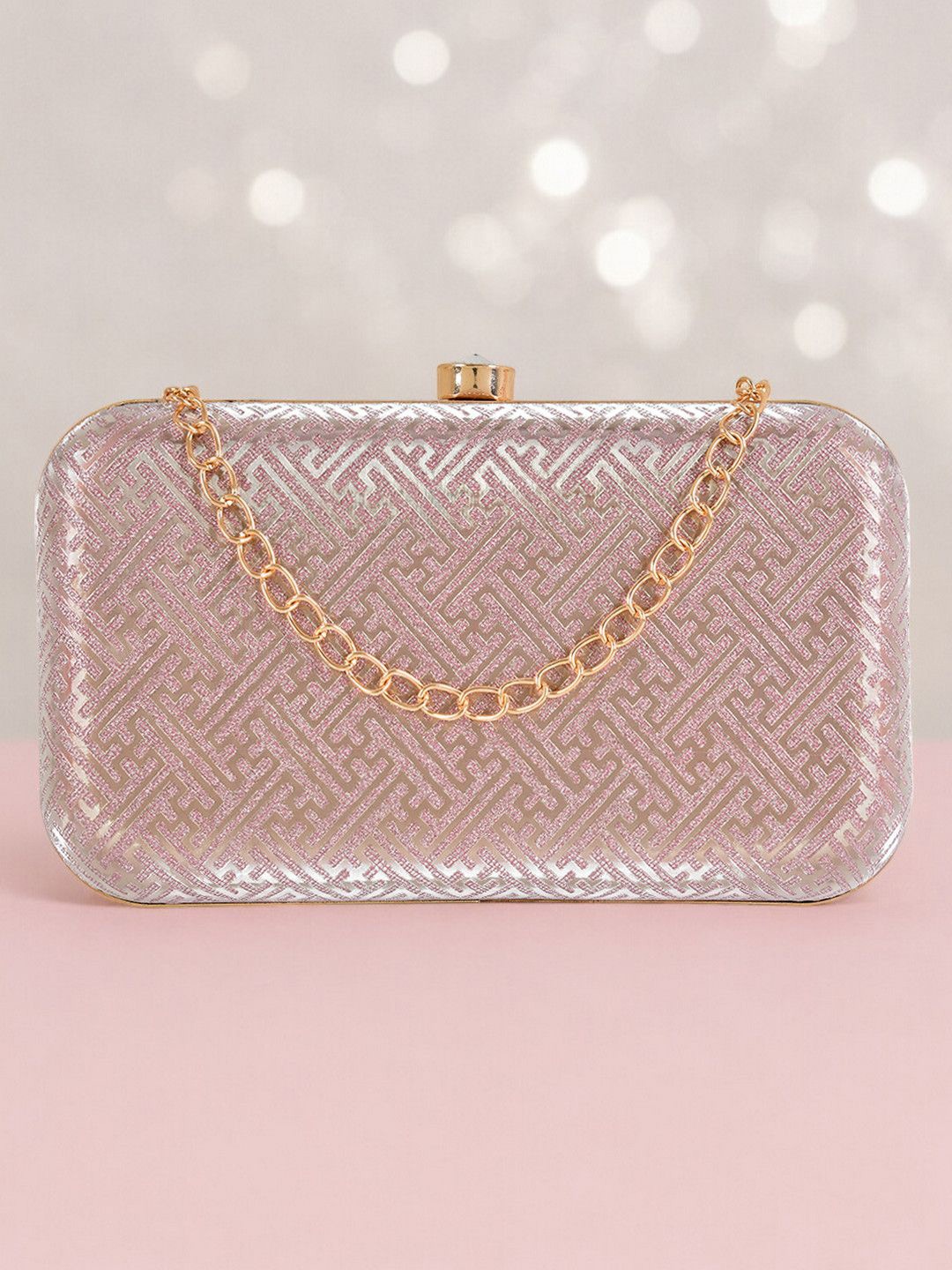 

CRUSSET Textured Box Clutch, Pink