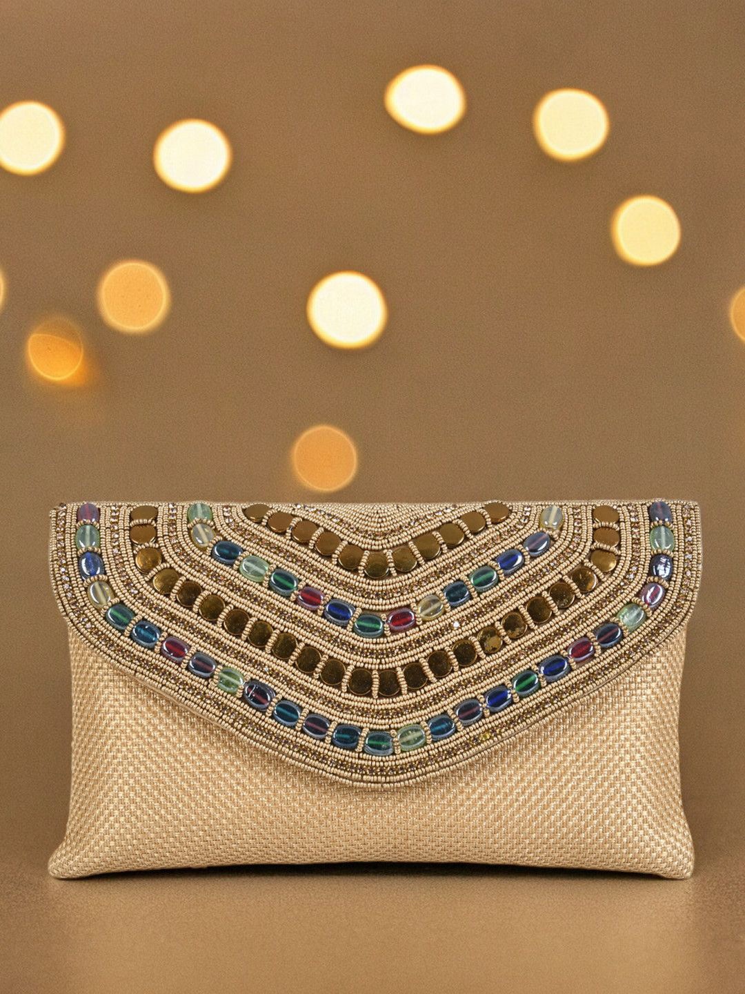 

CRUSSET Embellished Purse Clutch, Gold