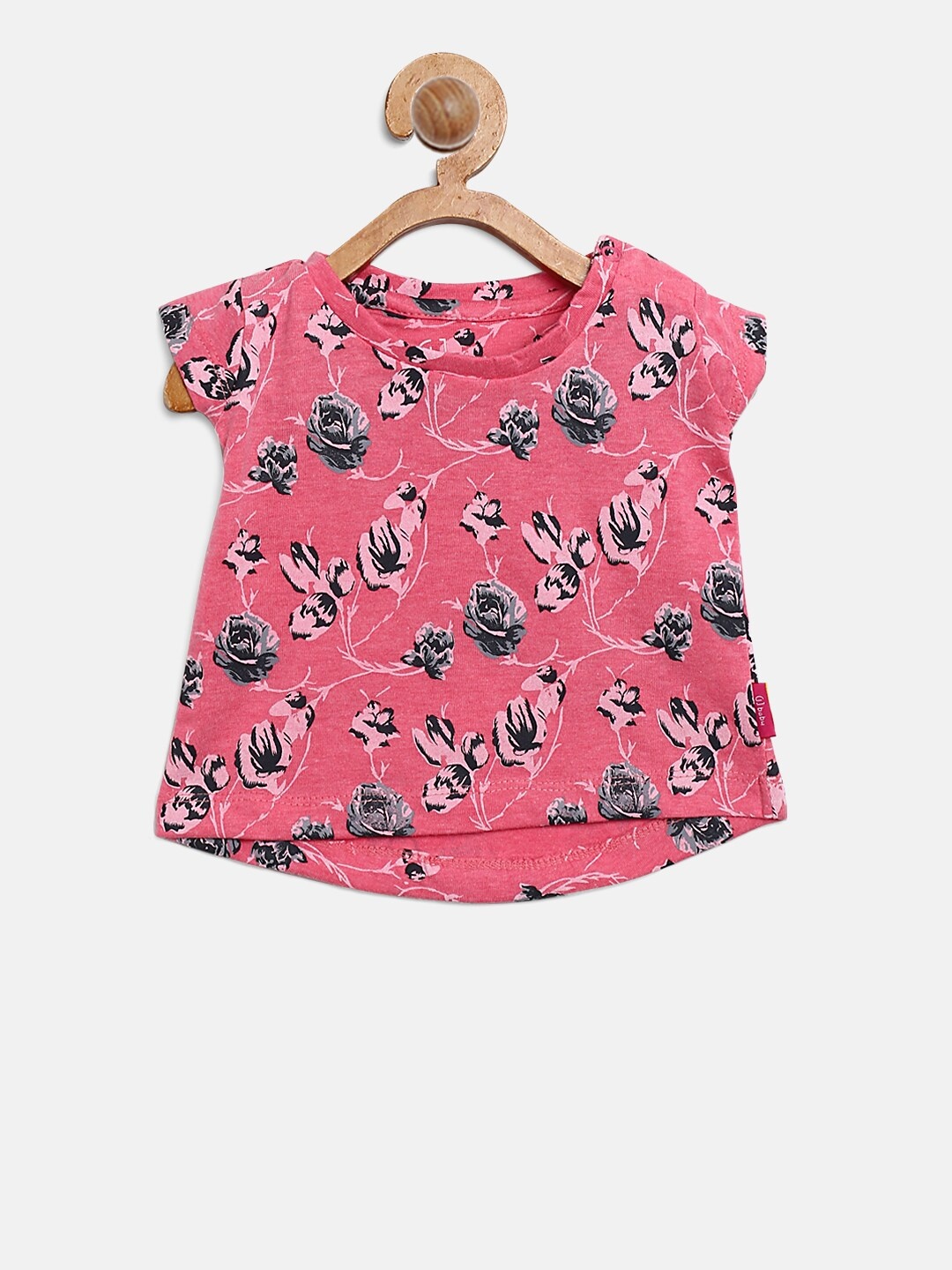 

Gini and Jony Girls Pink Floral Print A-Line Top