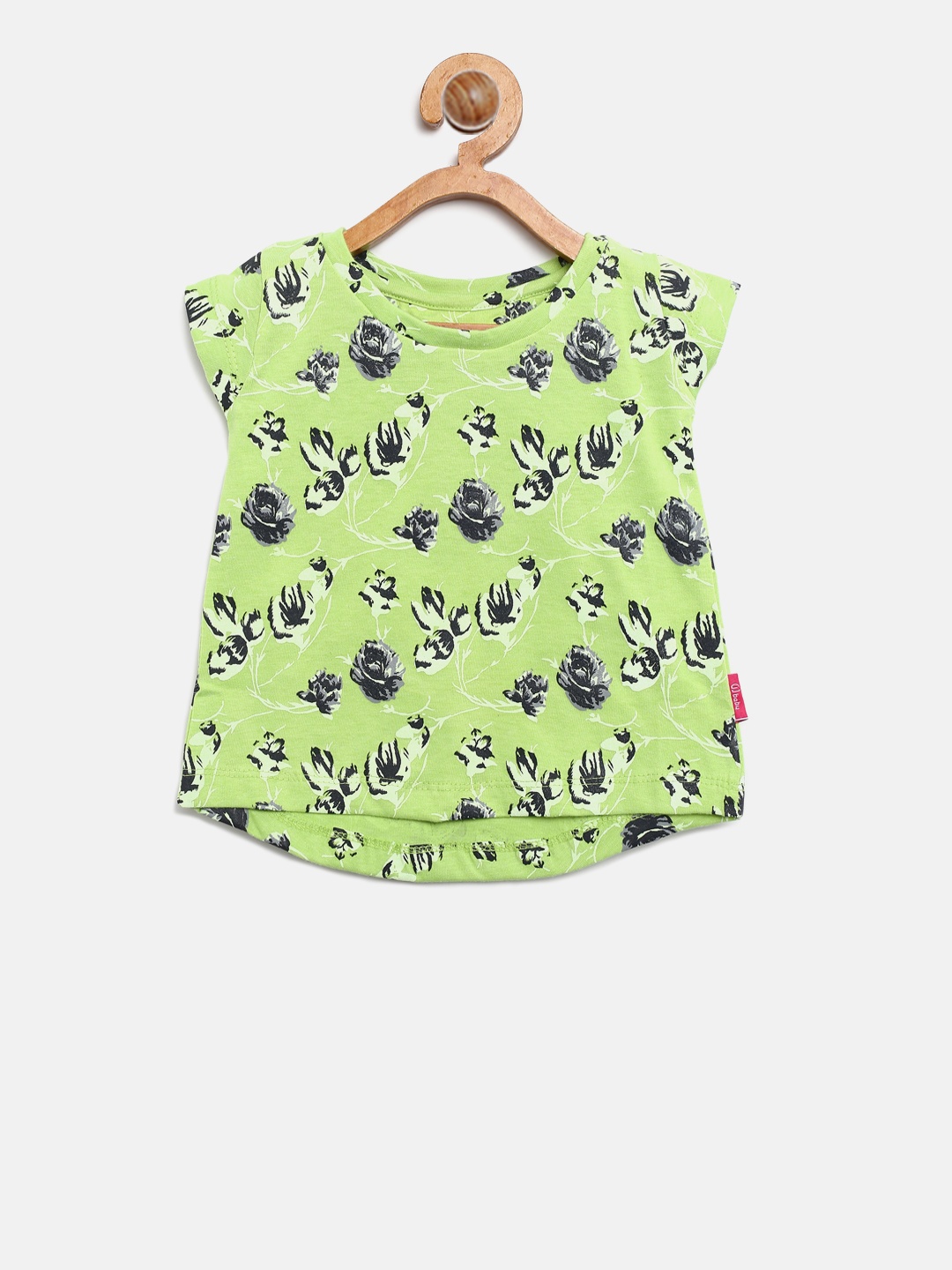 

Gini and Jony Girls Green Floral Print A-Line Top