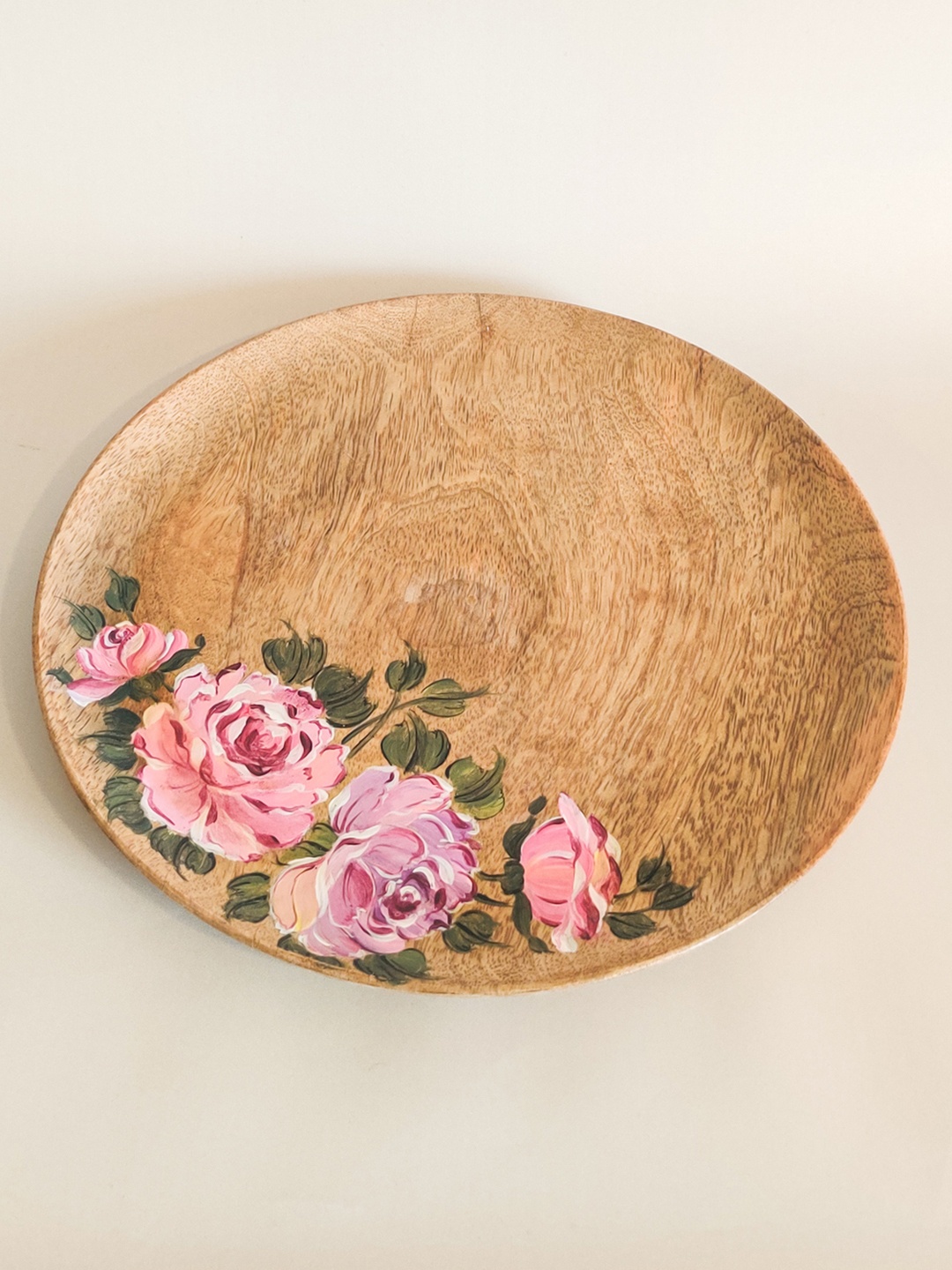 

One Posh Home Printed Wooden Serving Plate, Brown