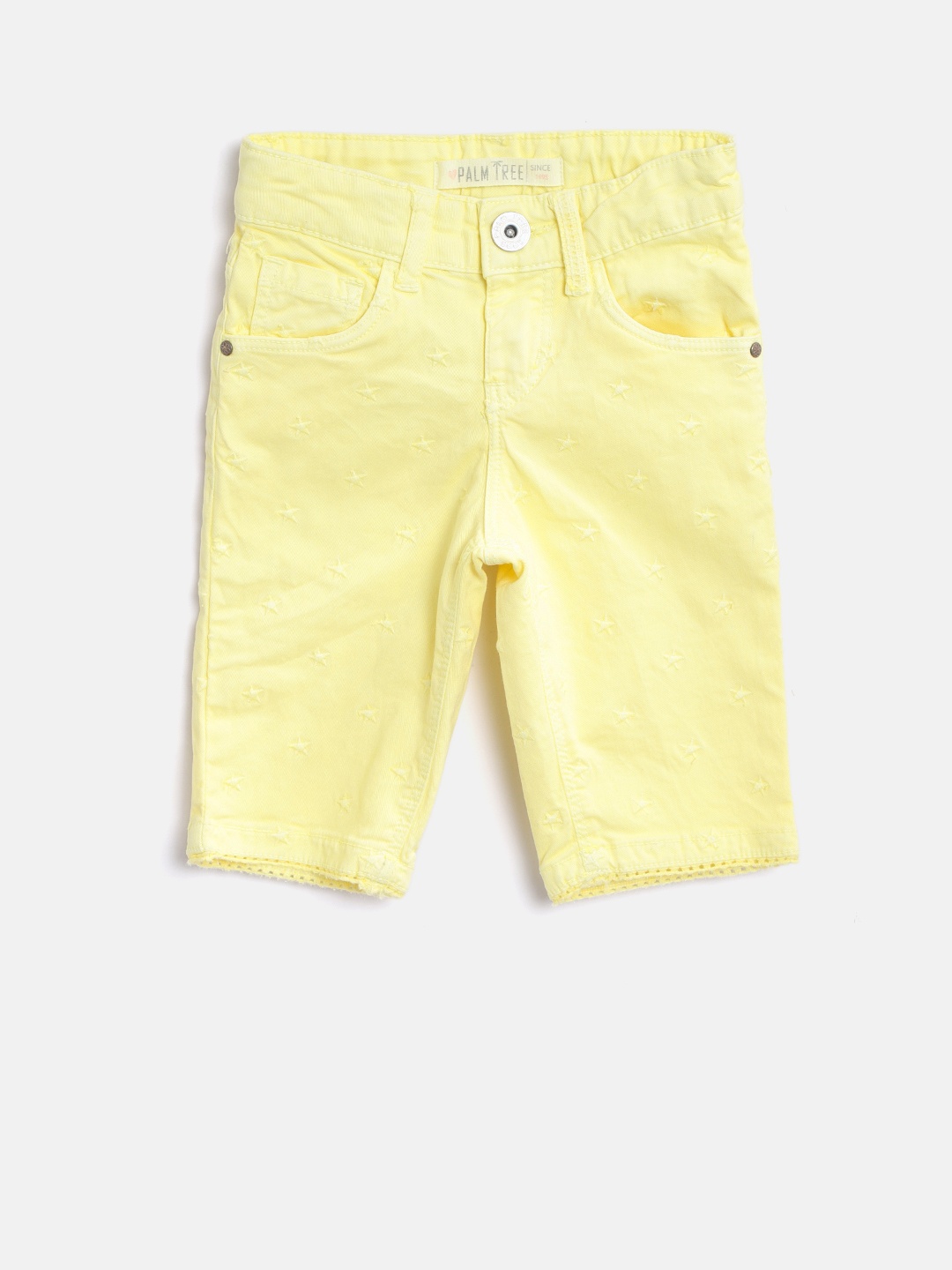 

Palm Tree Girls Yellow Solid Regular Fit Capris