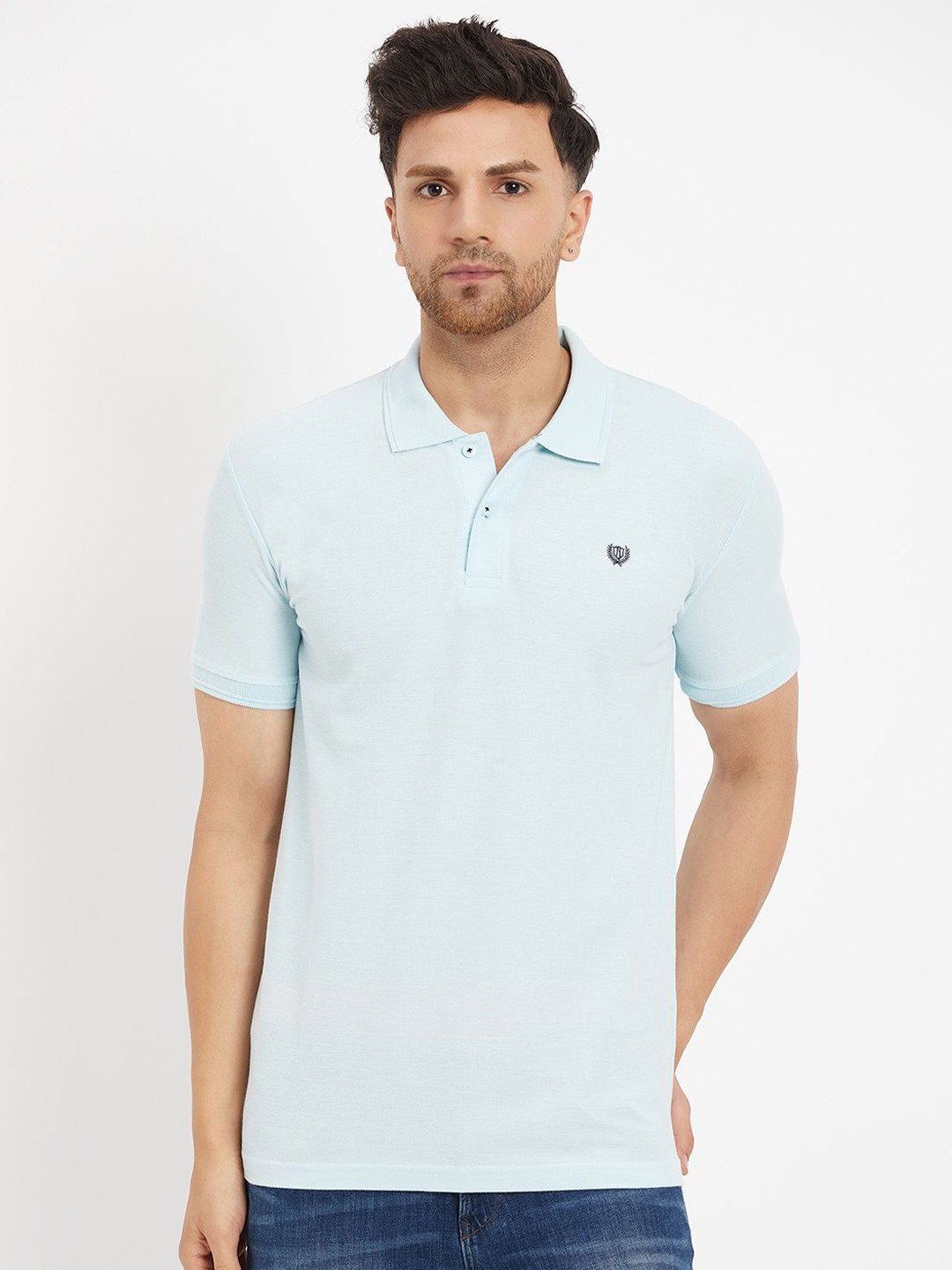 

Duke Polo Collar Short Sleeves Cotton Slim Fit T-shirt, Blue