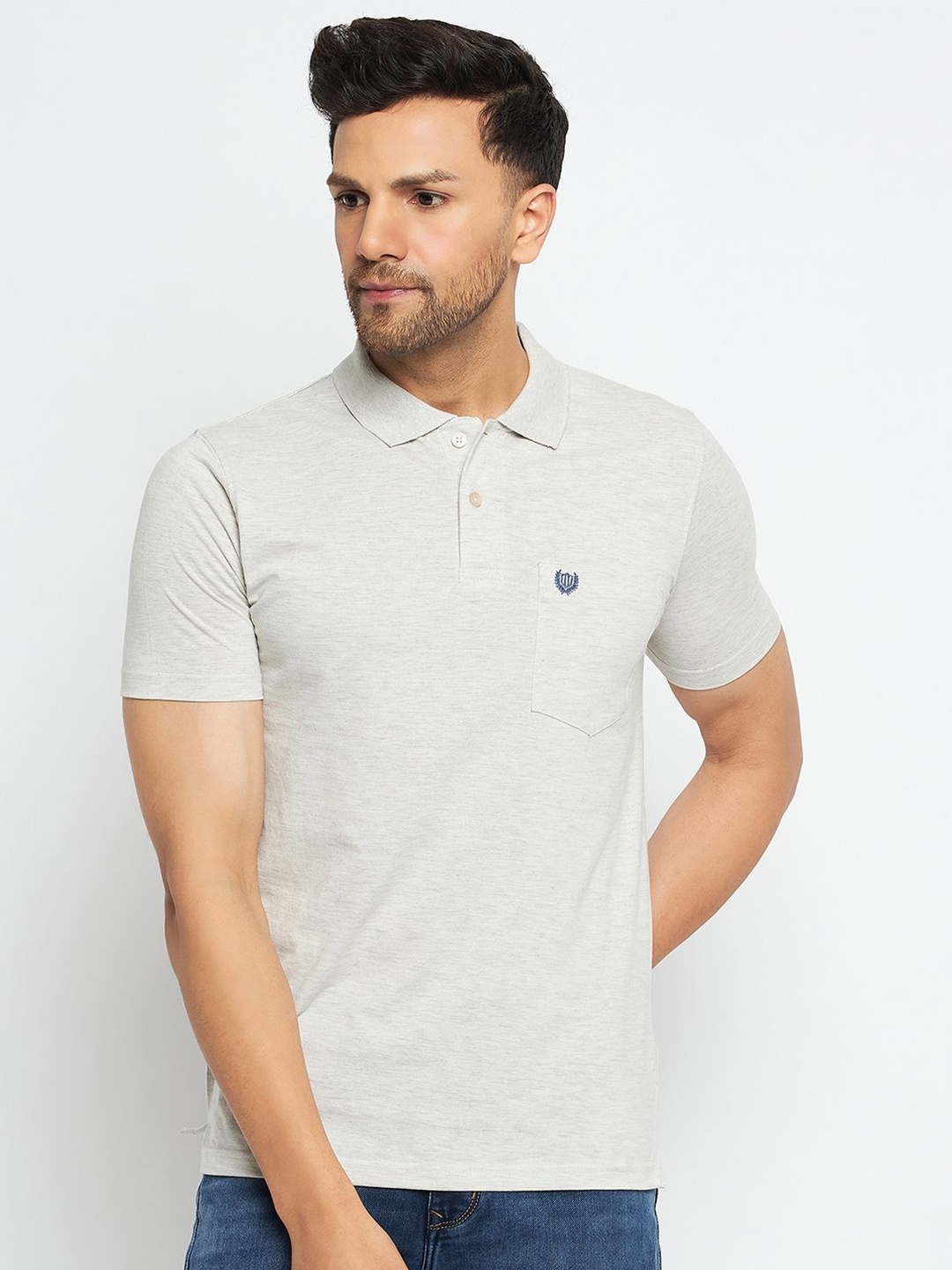 

Duke Polo Collar Short Sleeves Cotton T-shirt, Grey