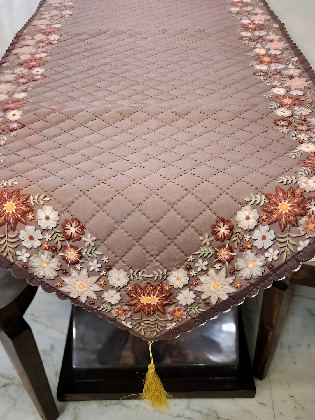 

MONKDECOR Brown Self-Design Table Runners