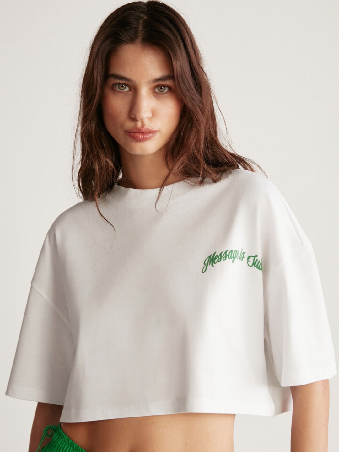 

GRIMELANGE Round Neck Cotton T-shirt, Na