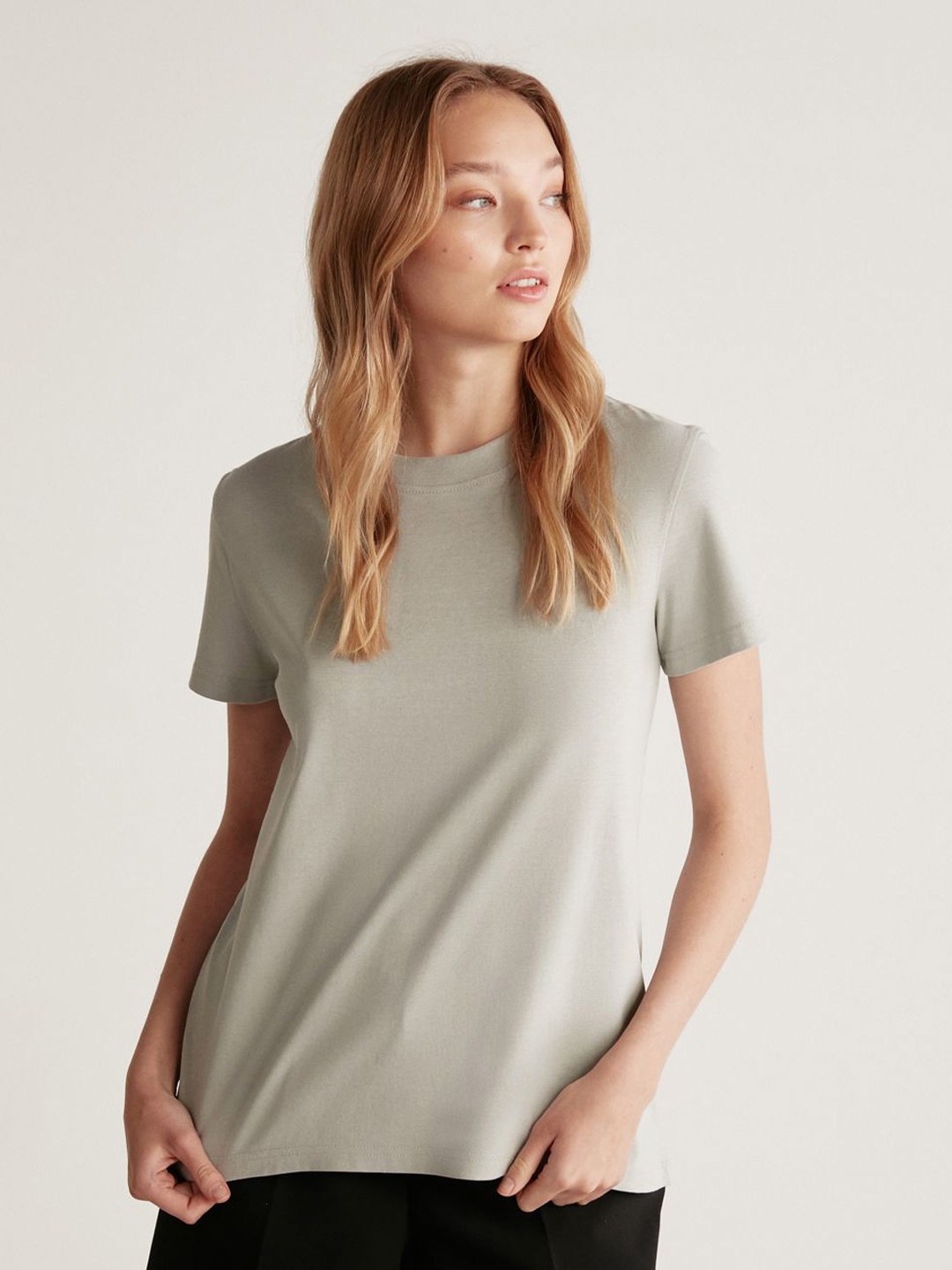 

GRIMELANGE Round Neck Tshirt, Grey