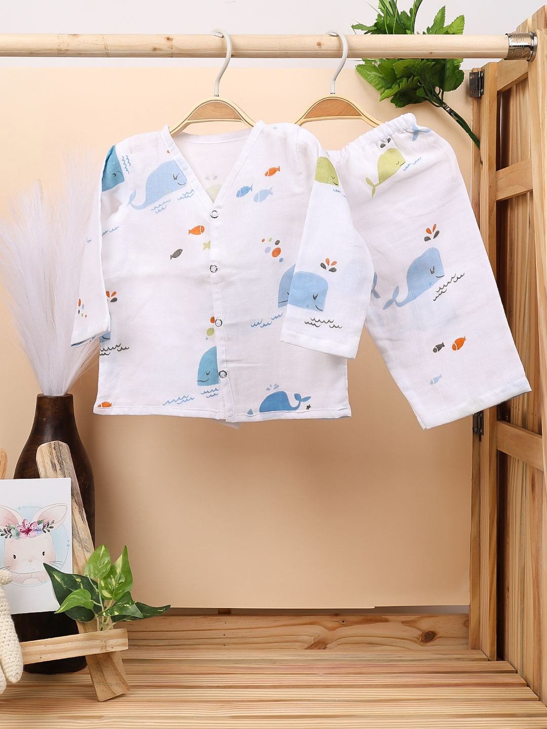 

Moms Home Printed Clothing Set, Blue