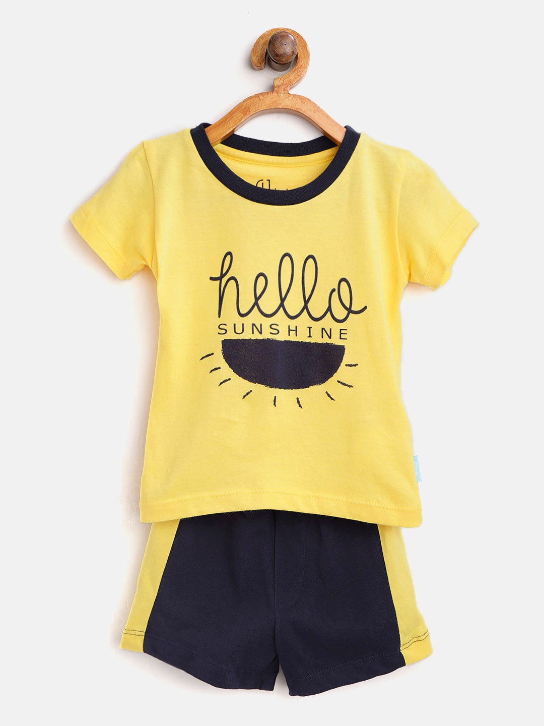 

Gini and Jony Boys Yellow & Navy Printed T-shirt with Shorts