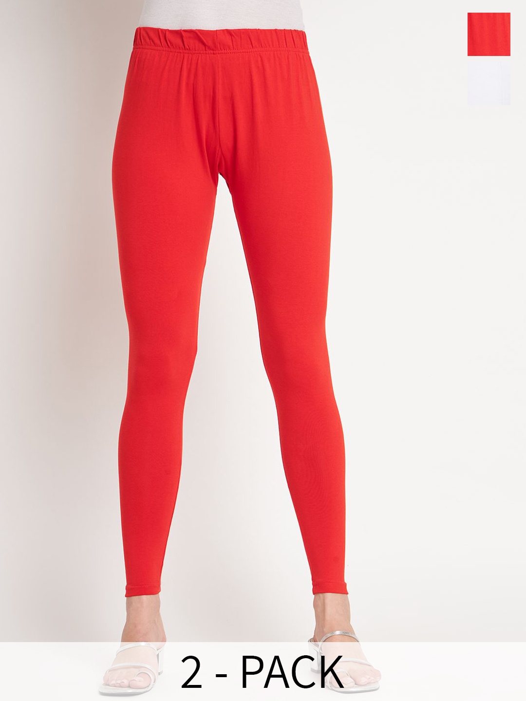 

SELETA Pack Of 2 Ankle Length Leggings, White