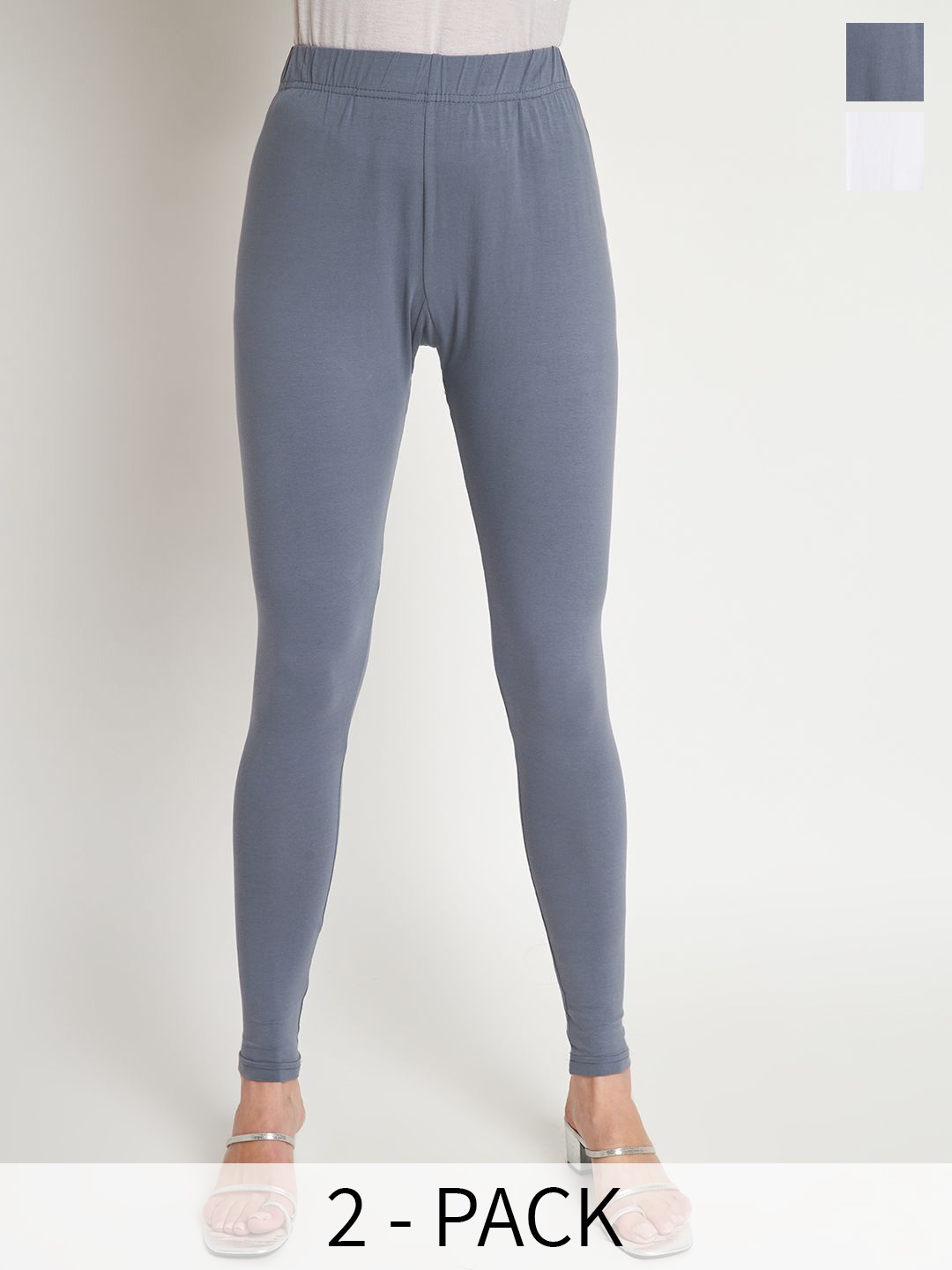 

SELETA Pack Of 2 Ankle Length Leggings, White